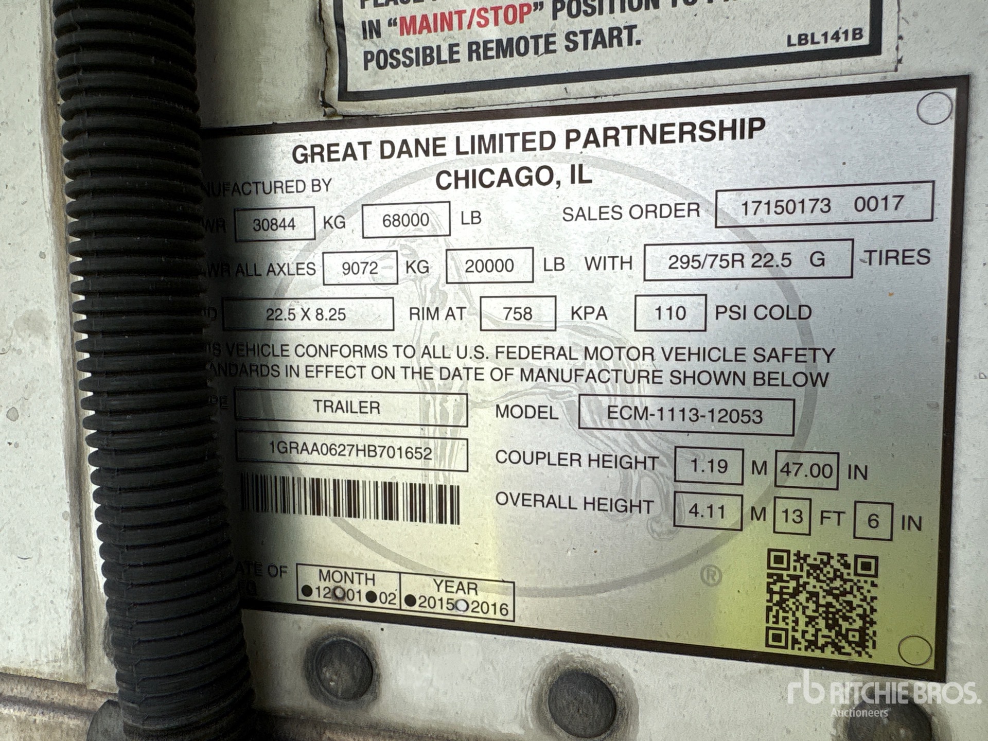 2017 Great Dane ECM111312053