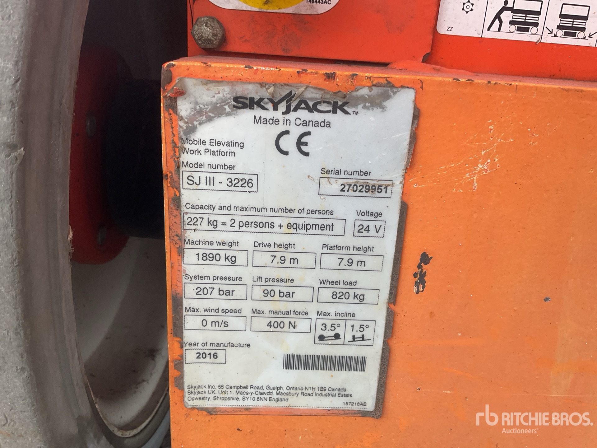 2016 Skyjack SJIII-3226