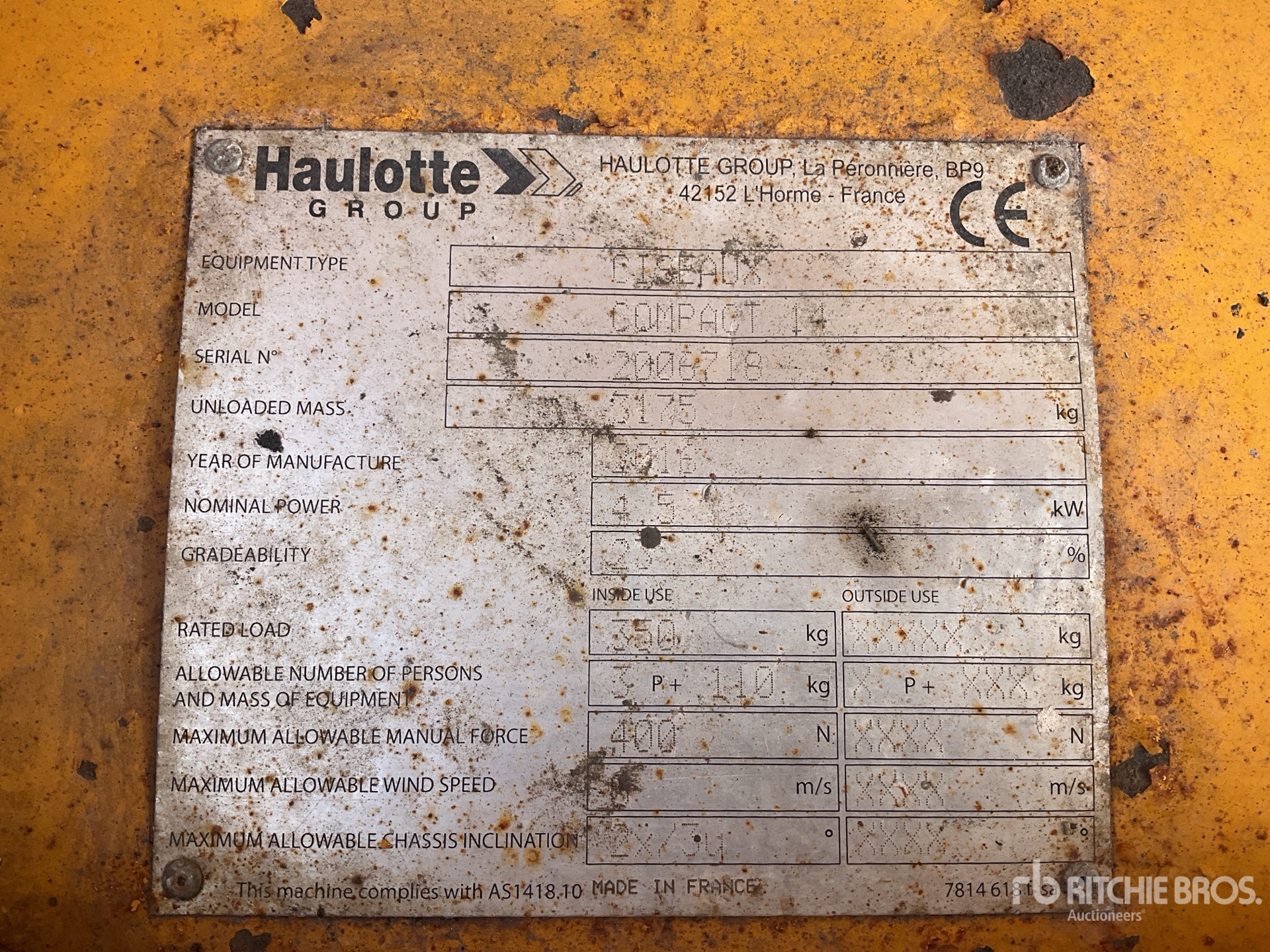 2016 Haulotte COMPACT 14