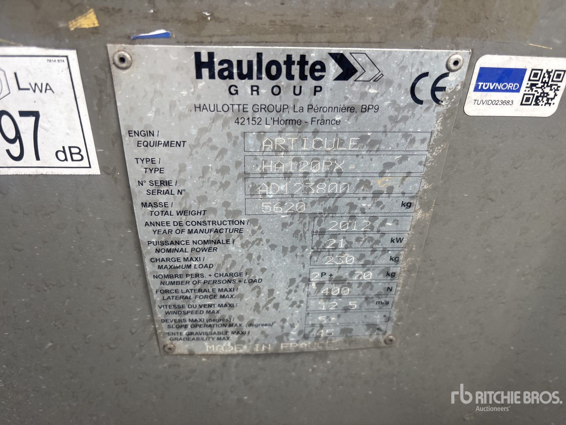 2012 Haulotte HA120PX