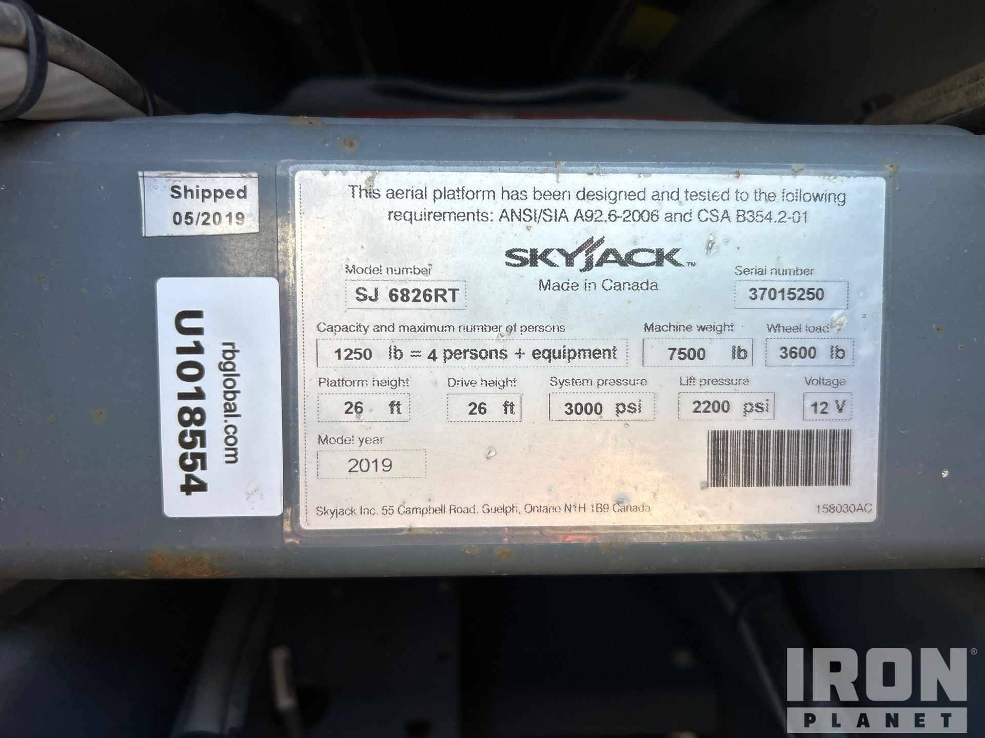 2019 Skyjack SJ6826 RT