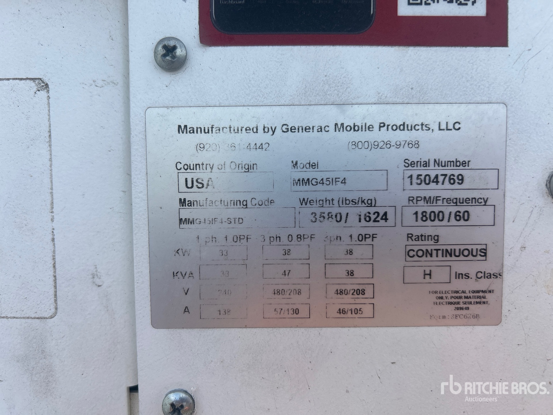 2015 Generac MMG45IF4