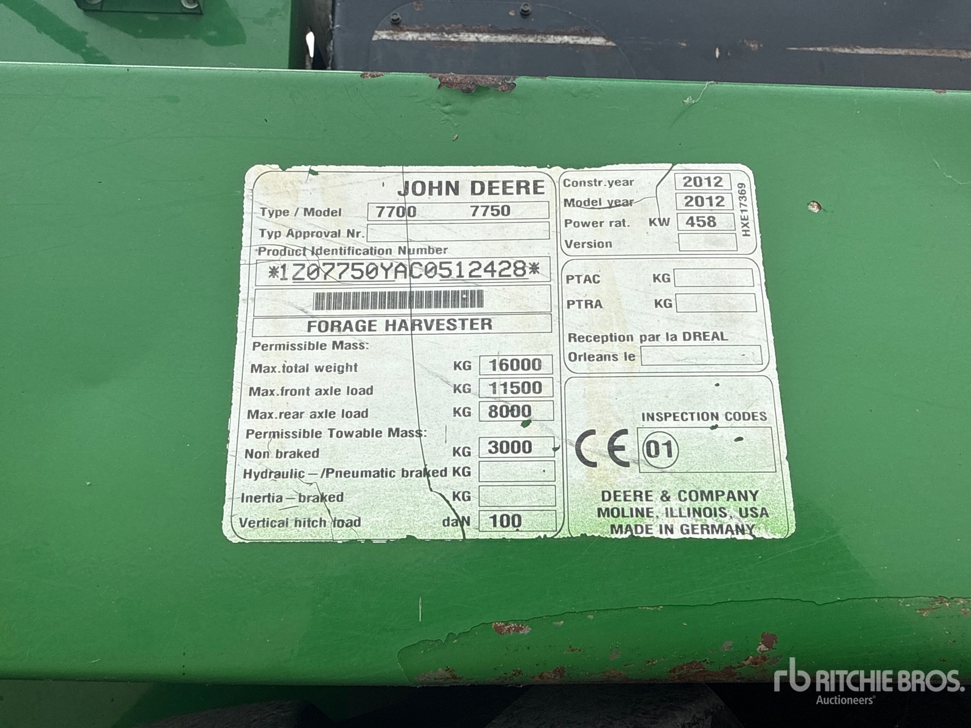 2012 John Deere 7750 PRO DRIVE