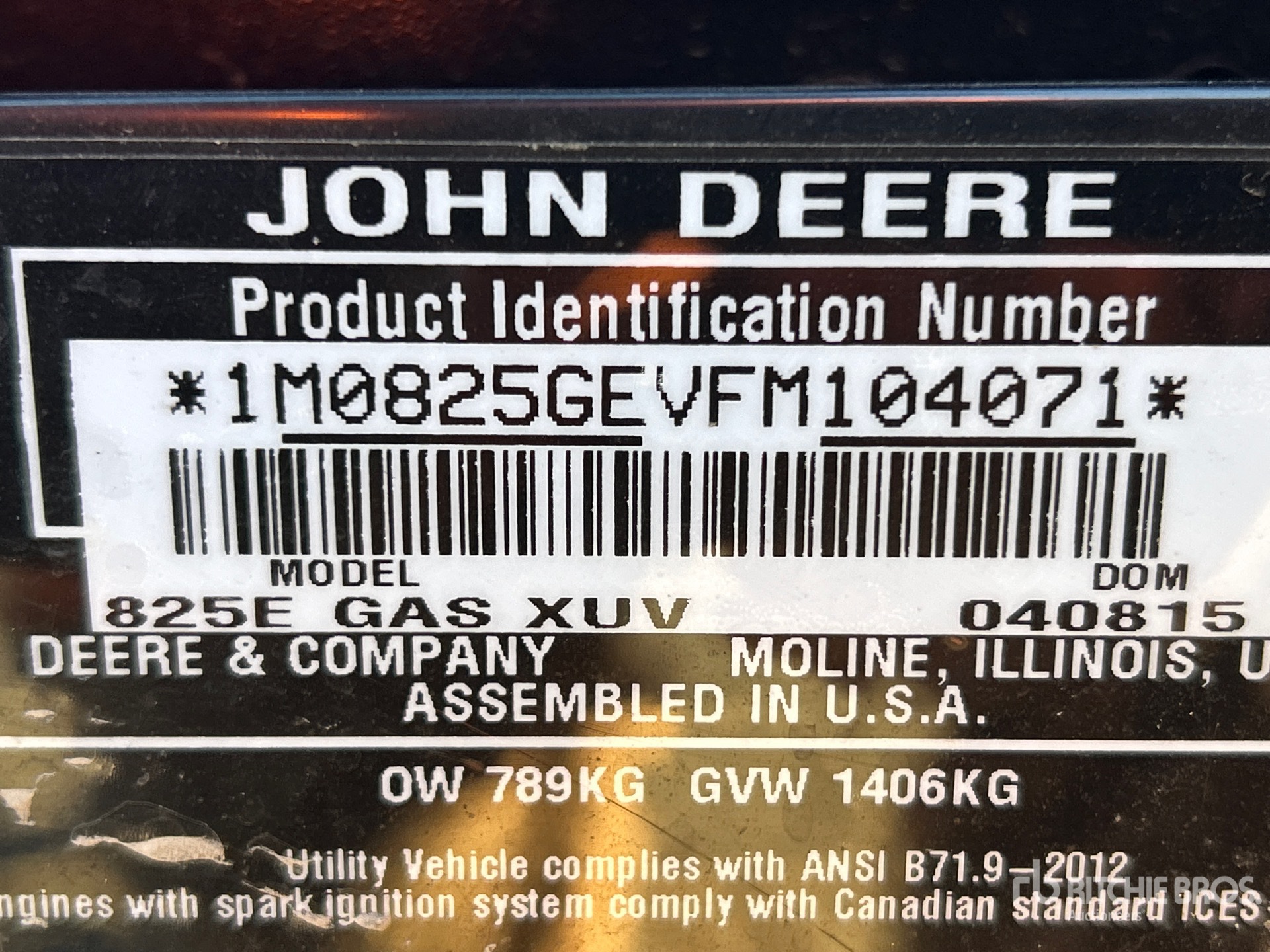 2015 John Deere GATOR 825I