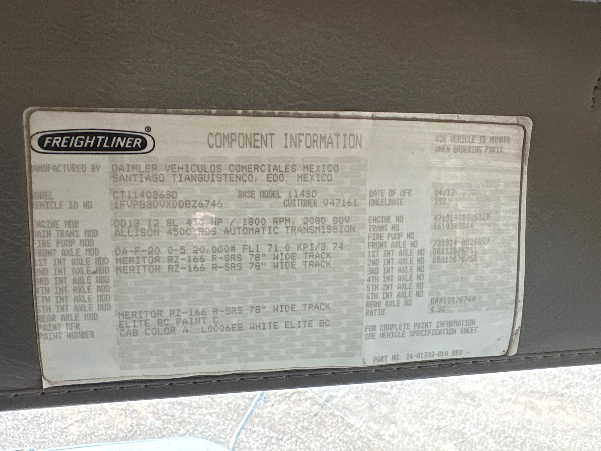 2013 Freightliner 114SD