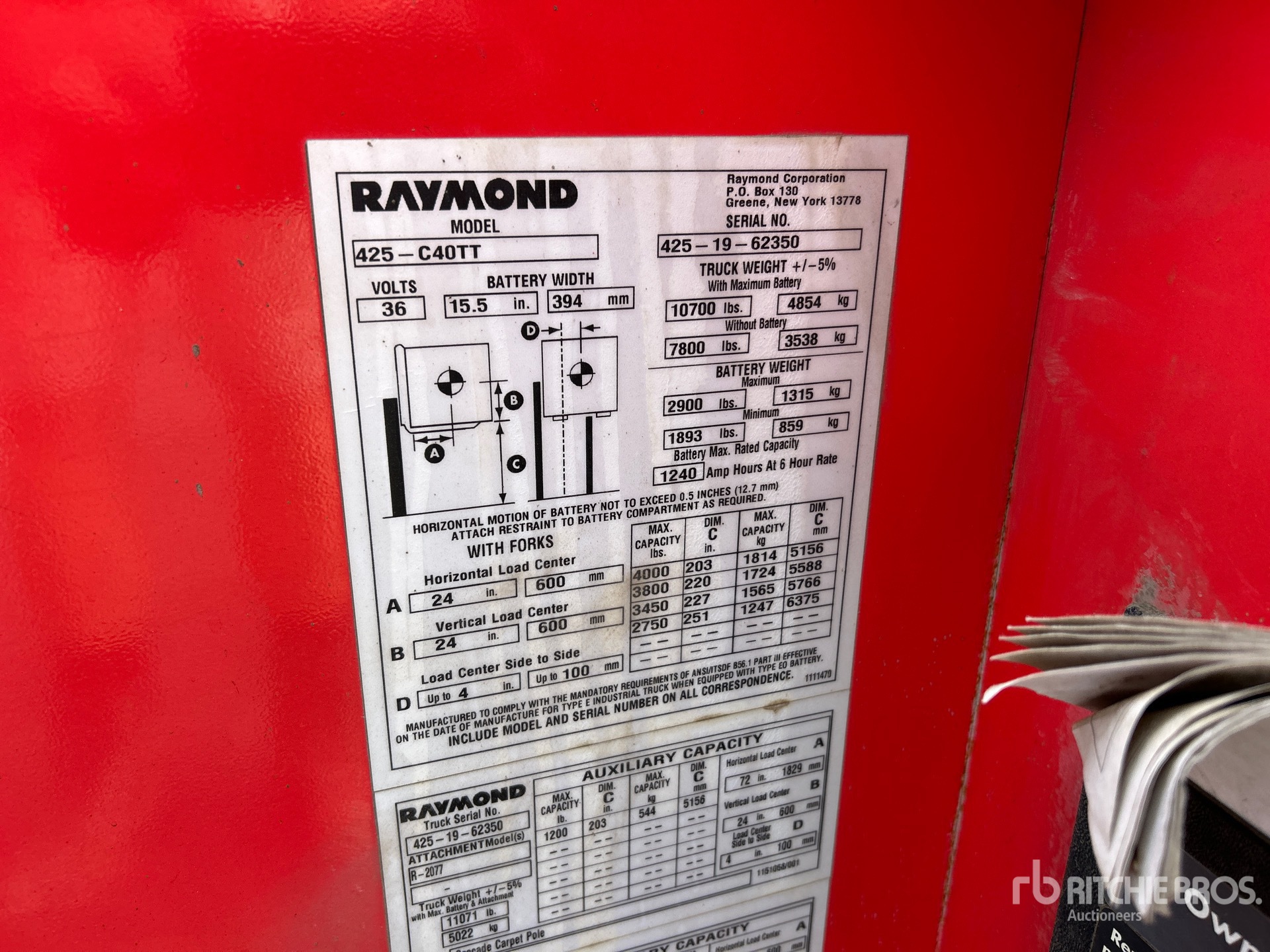 2019 Raymond 4250