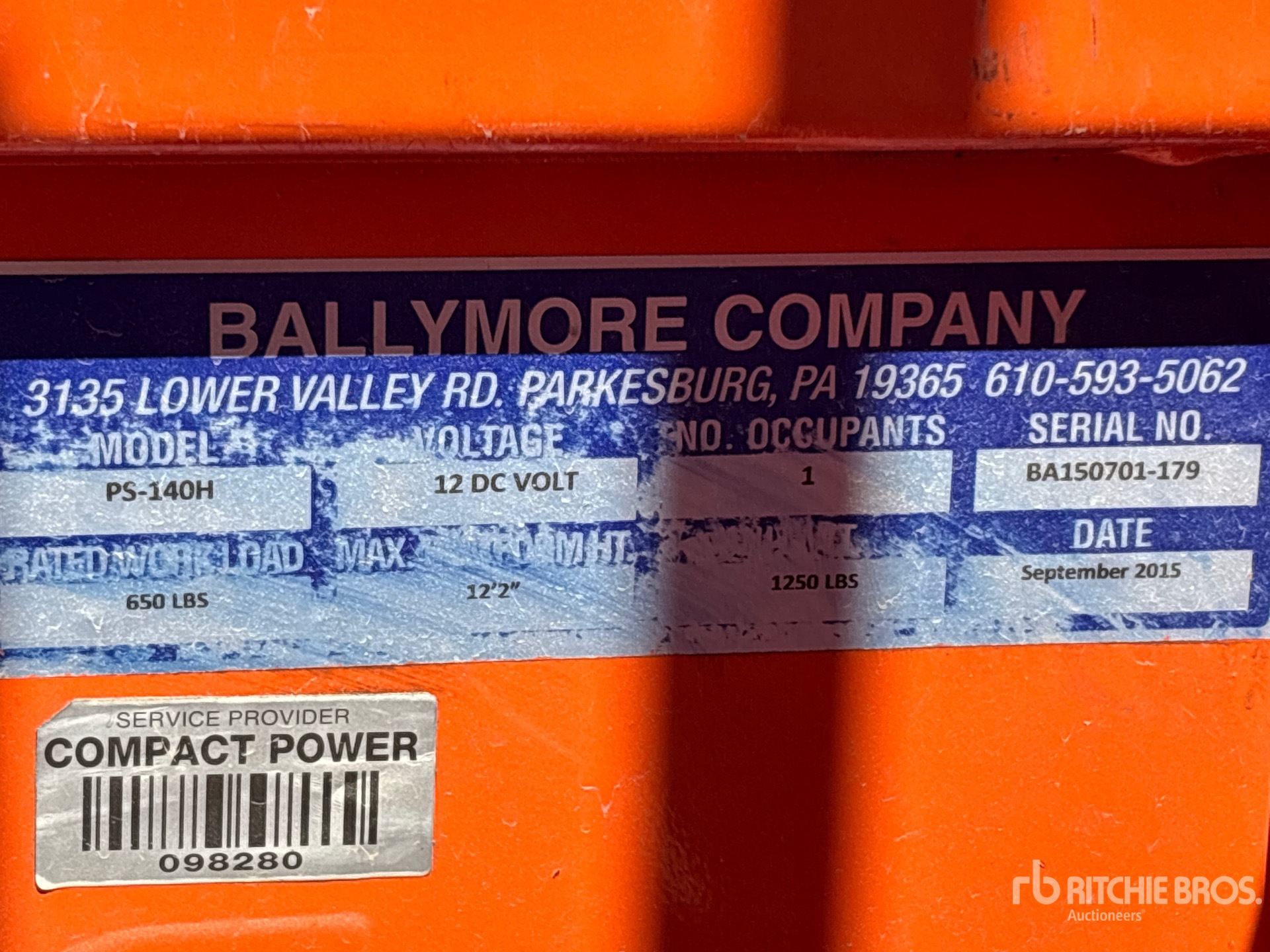2015 Ballymore PS-140H