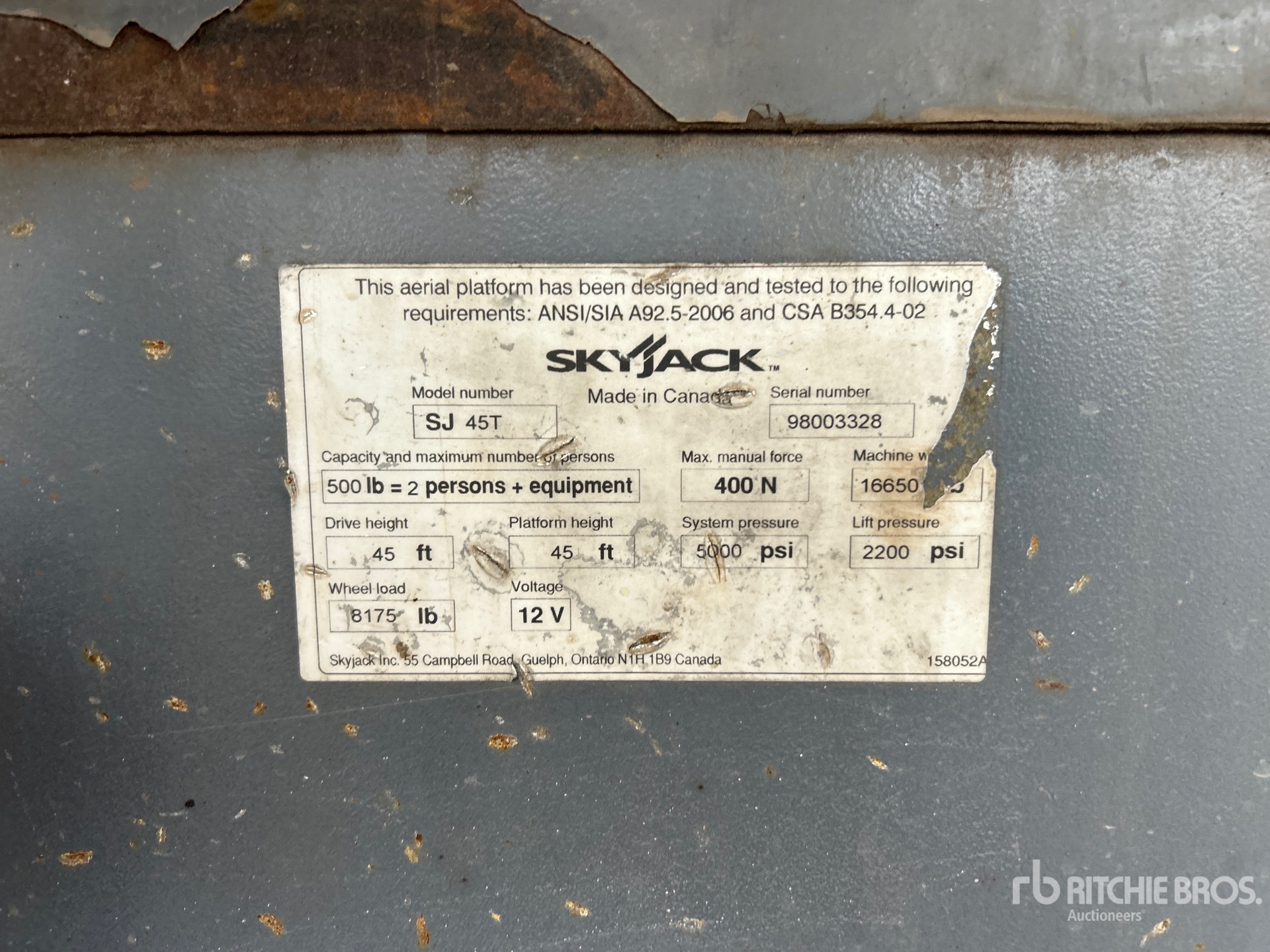 2018 Skyjack SJ45T