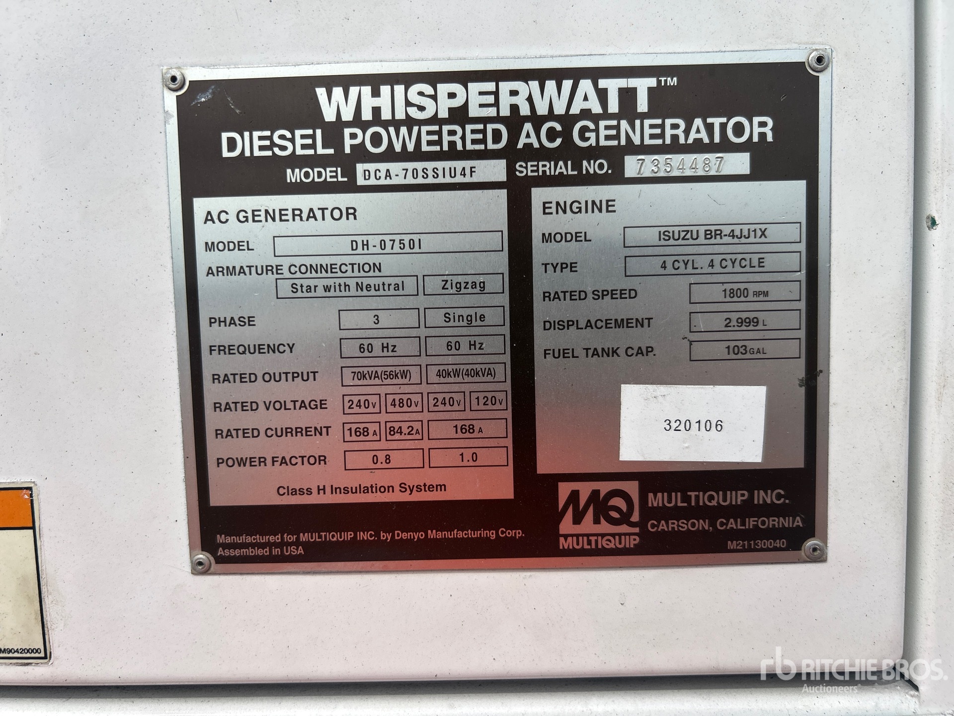 2018 Multiquip DCA-70SSIU4F