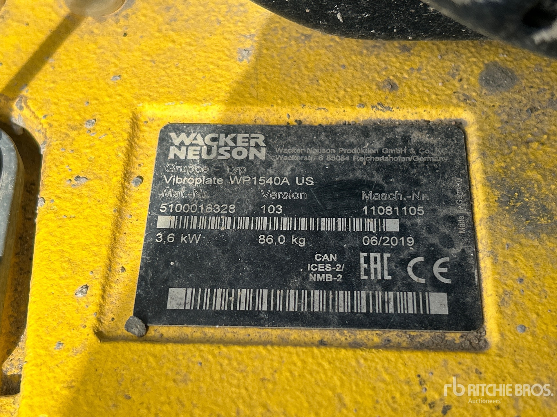 2019 Wacker Neuson WP1540A