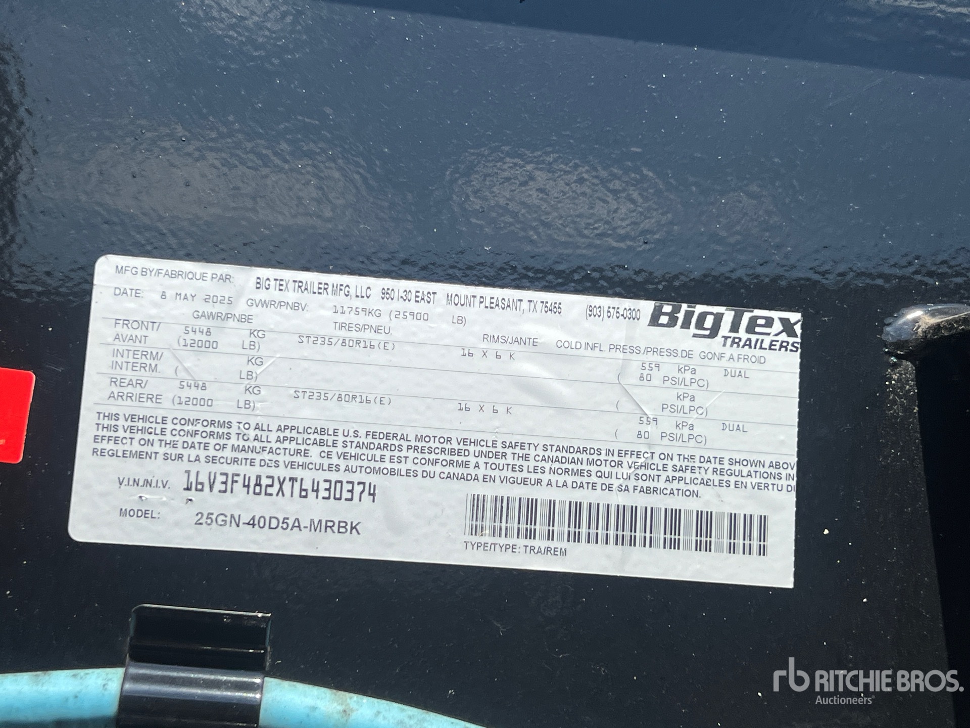 2026 Big Tex 25GN-40D5A-MRB