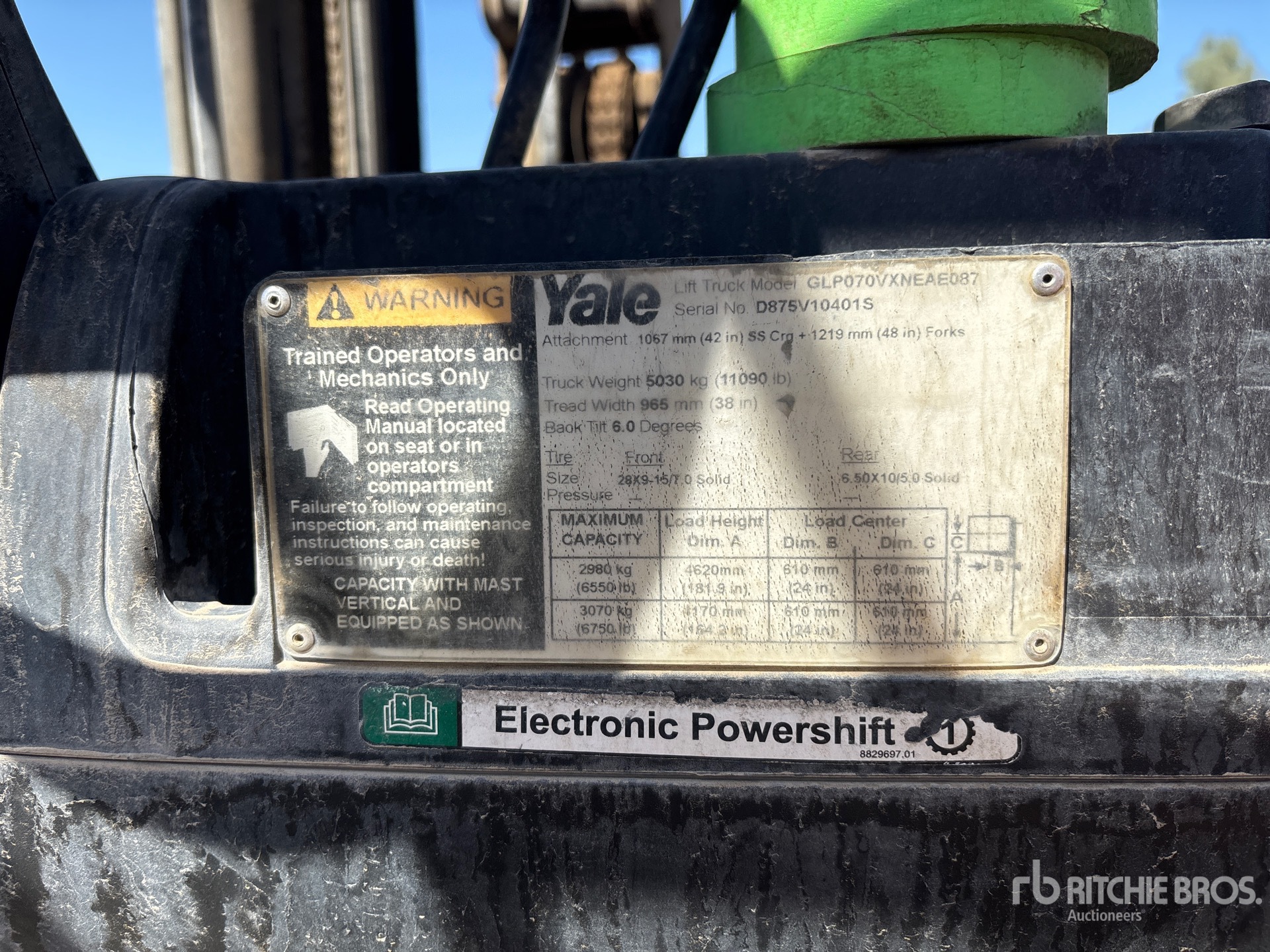 2018 Yale 6550 LB CUSHION TIRE PNEUMATIC TIRE