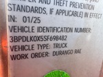 General Appearance with Serial Number / VIN