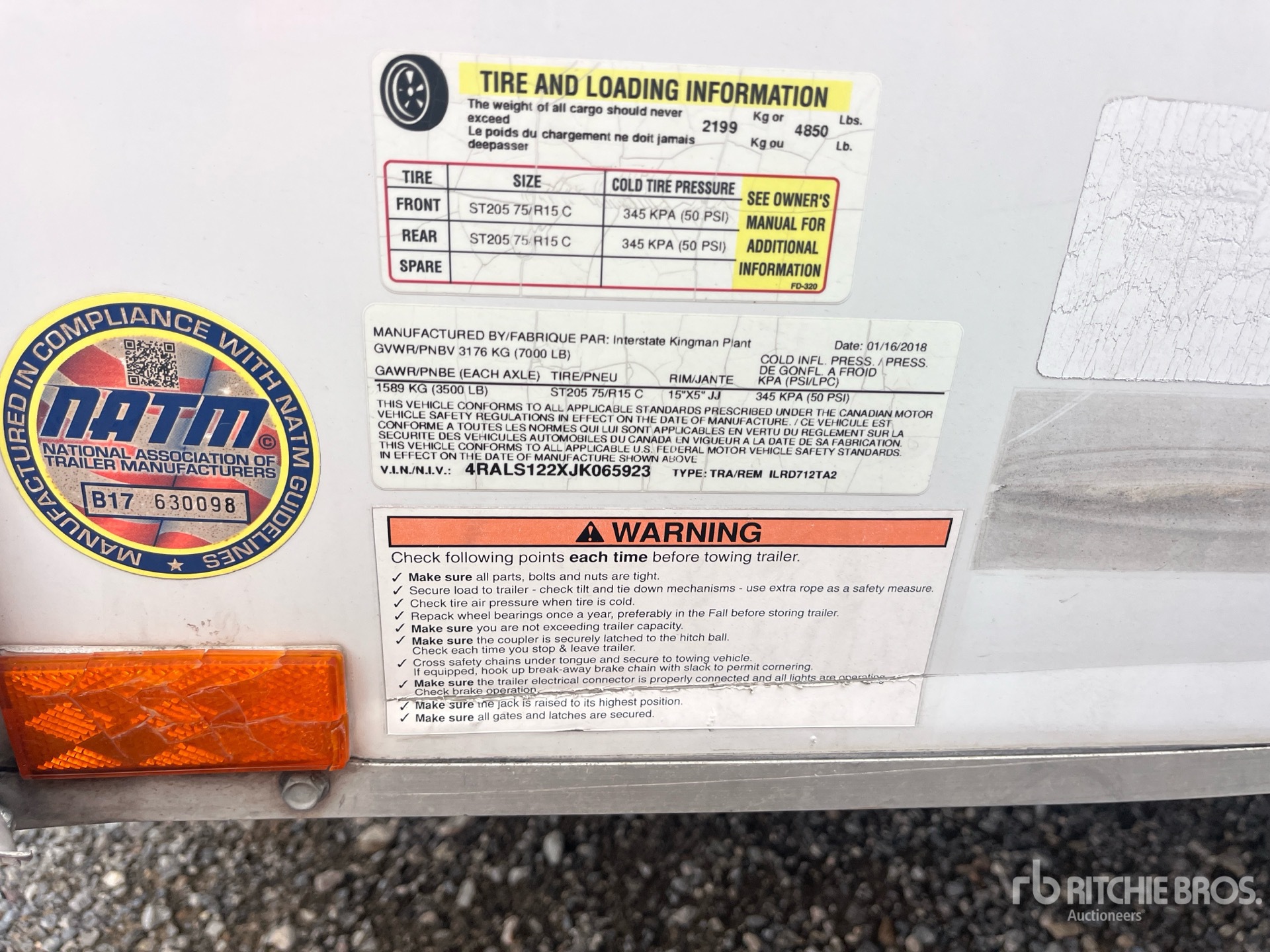 2018 Interstate 12 FT T/A (INOPERABLE)