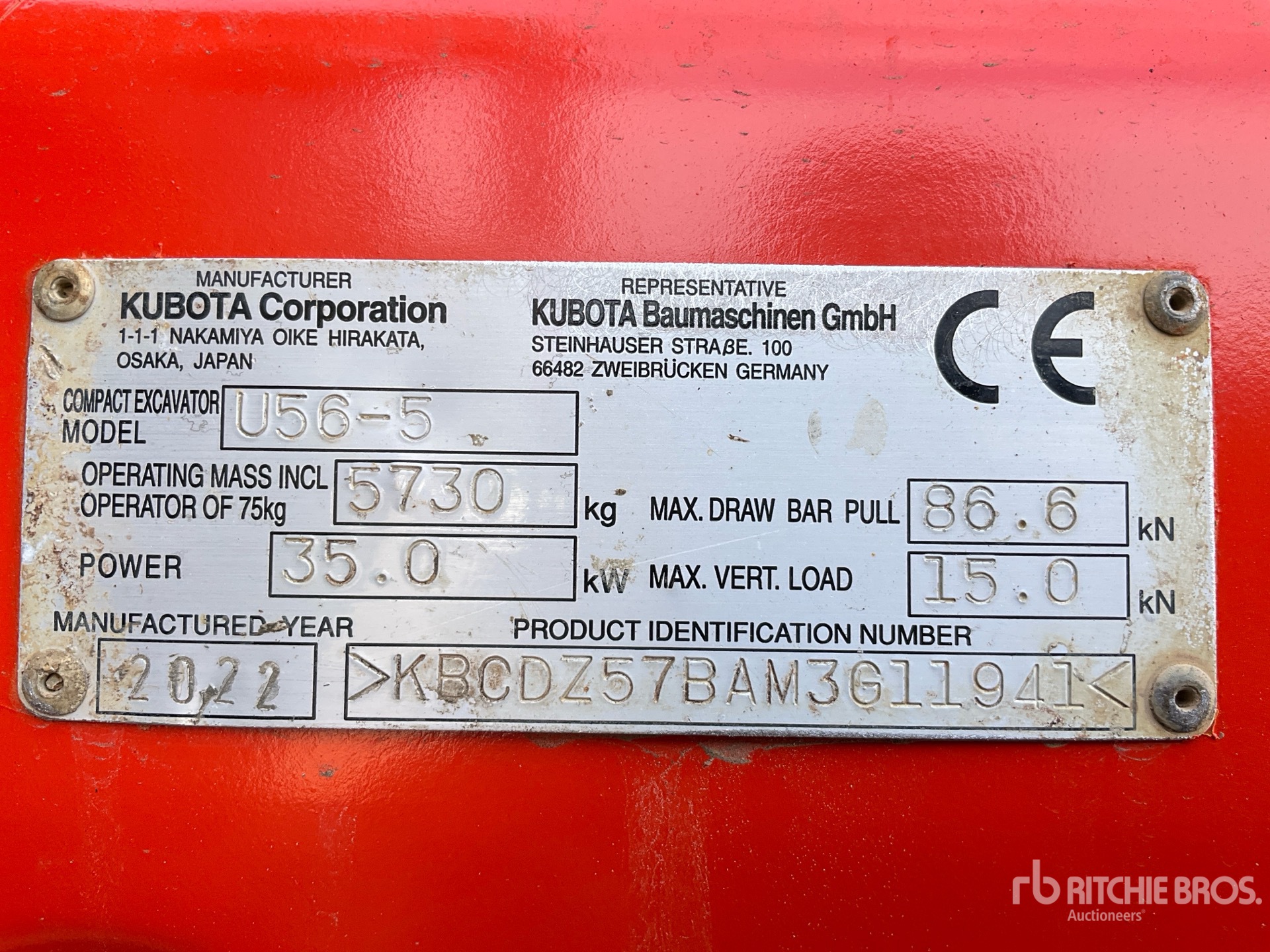 2022 Kubota U56-5