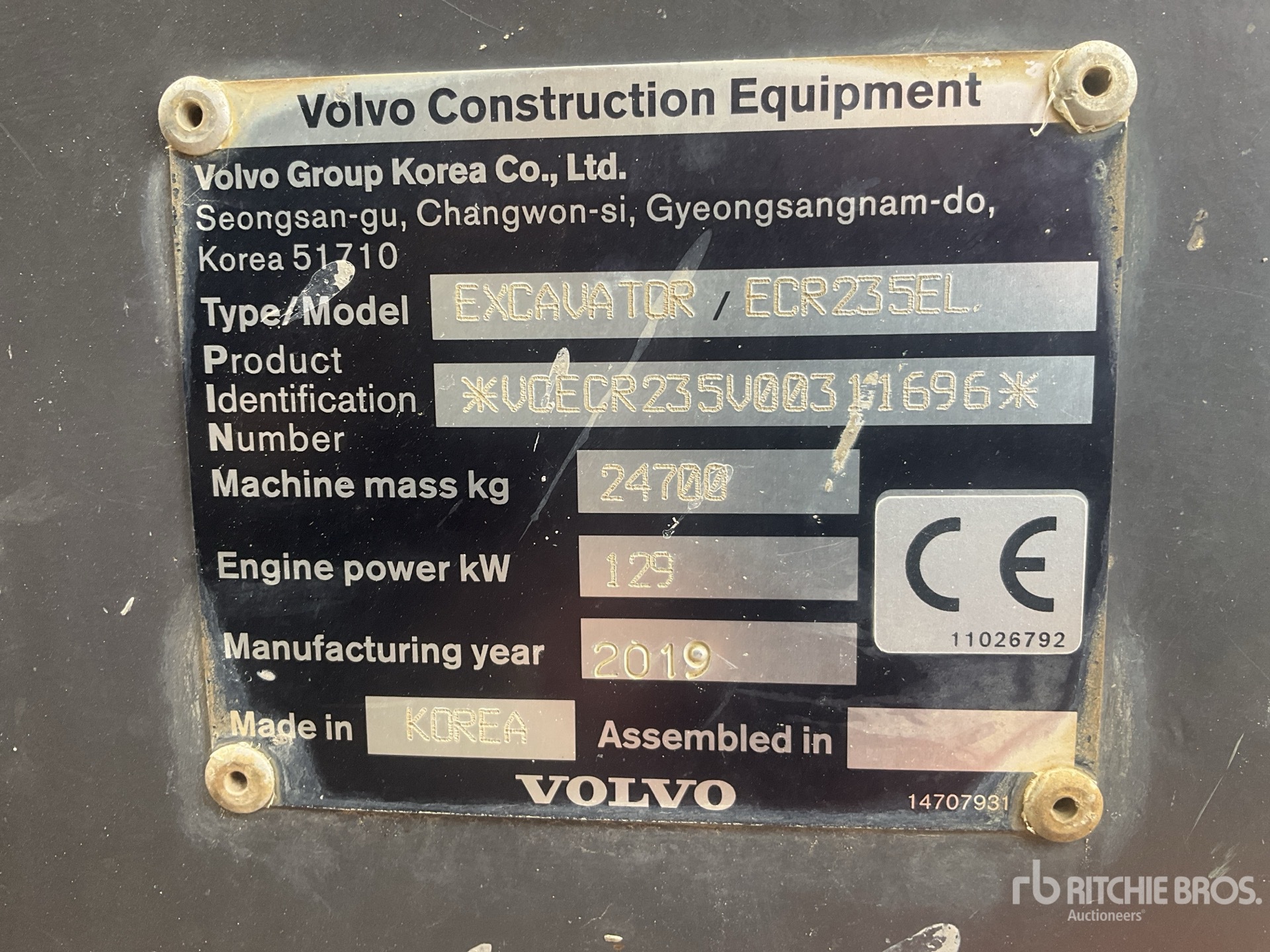 2019 Volvo ECR235EL
