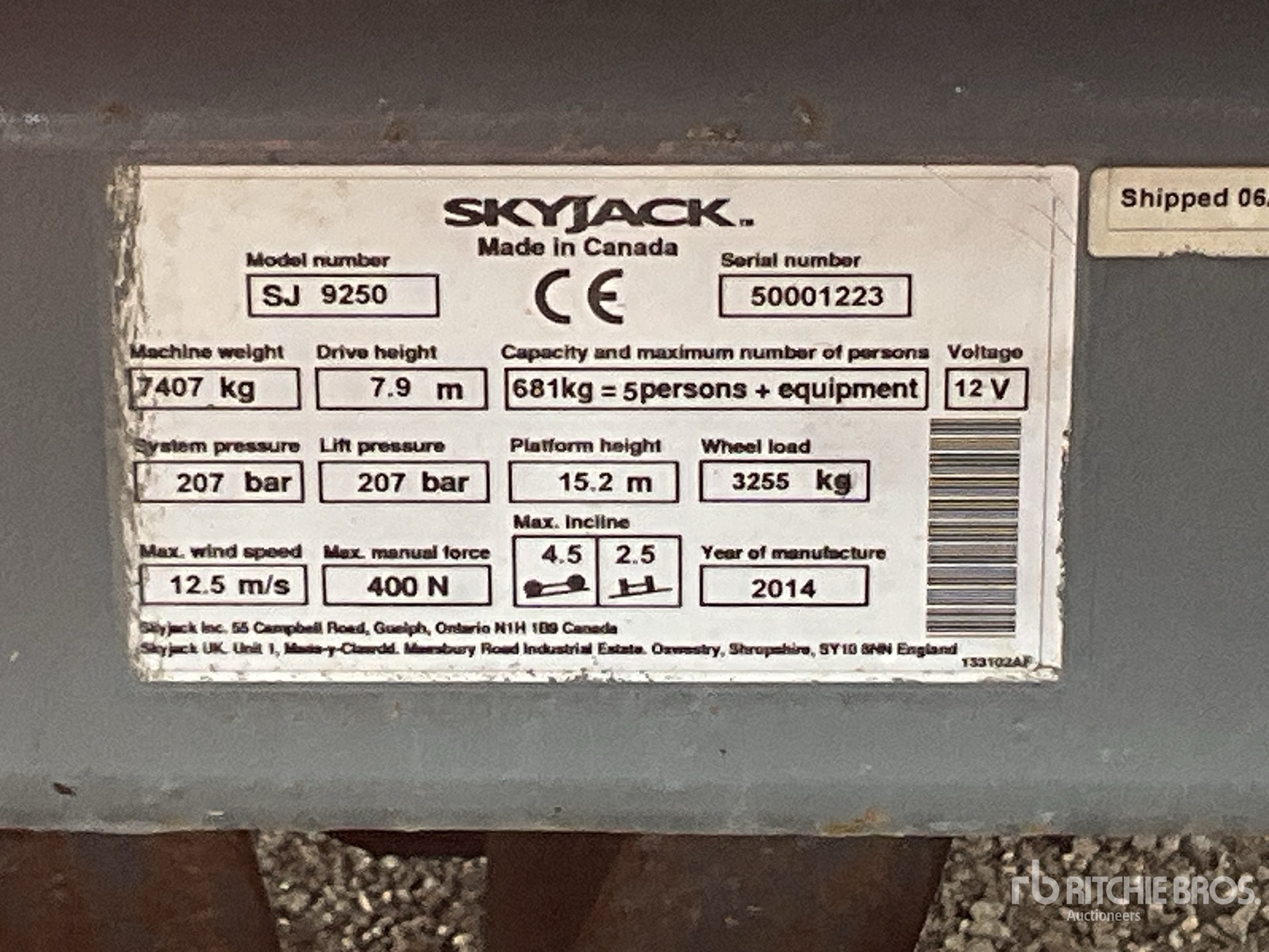2014 Skyjack SJ9250