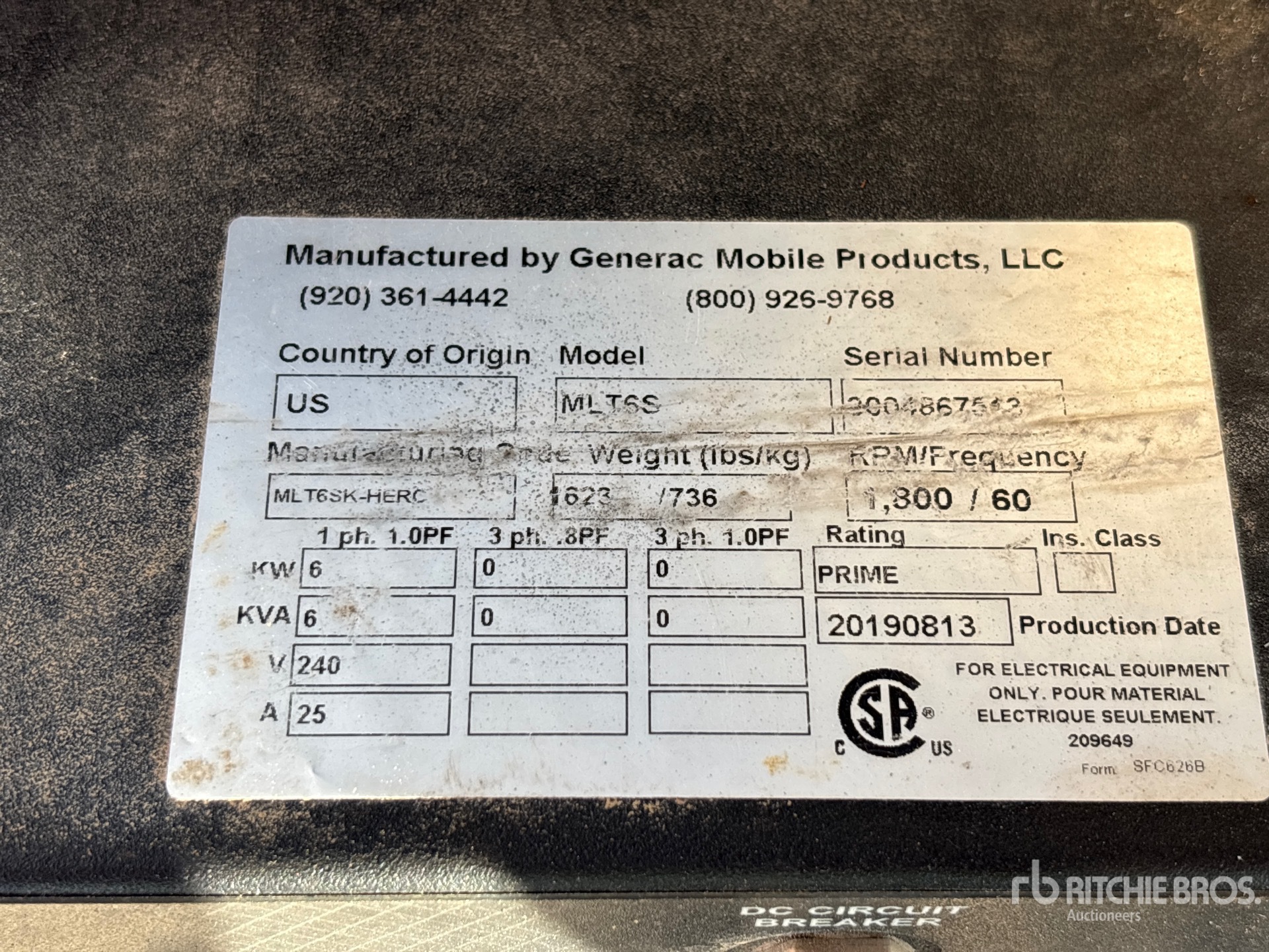 2019 Generac MLT6SMD