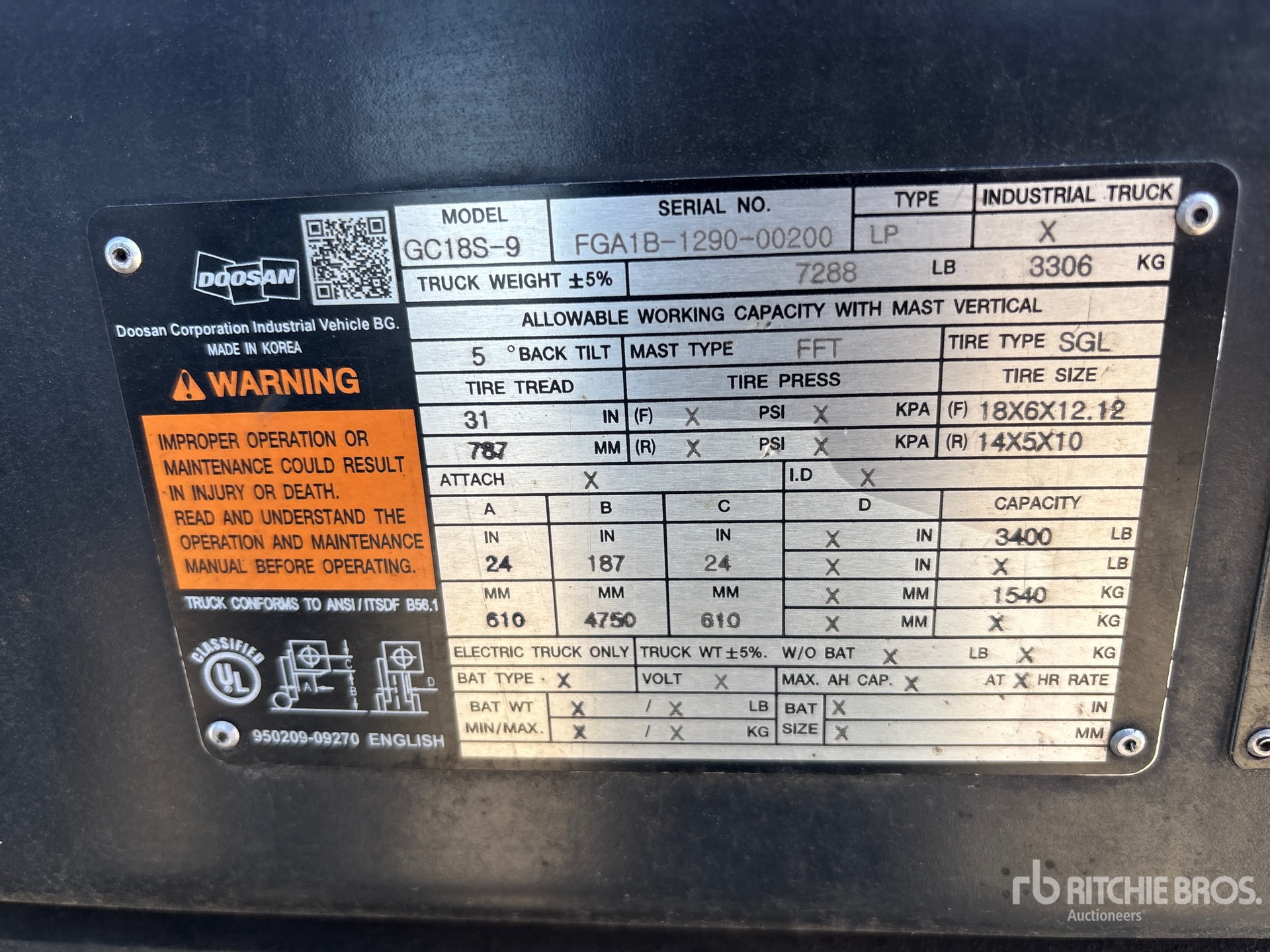 2021 Doosan GC18S-9