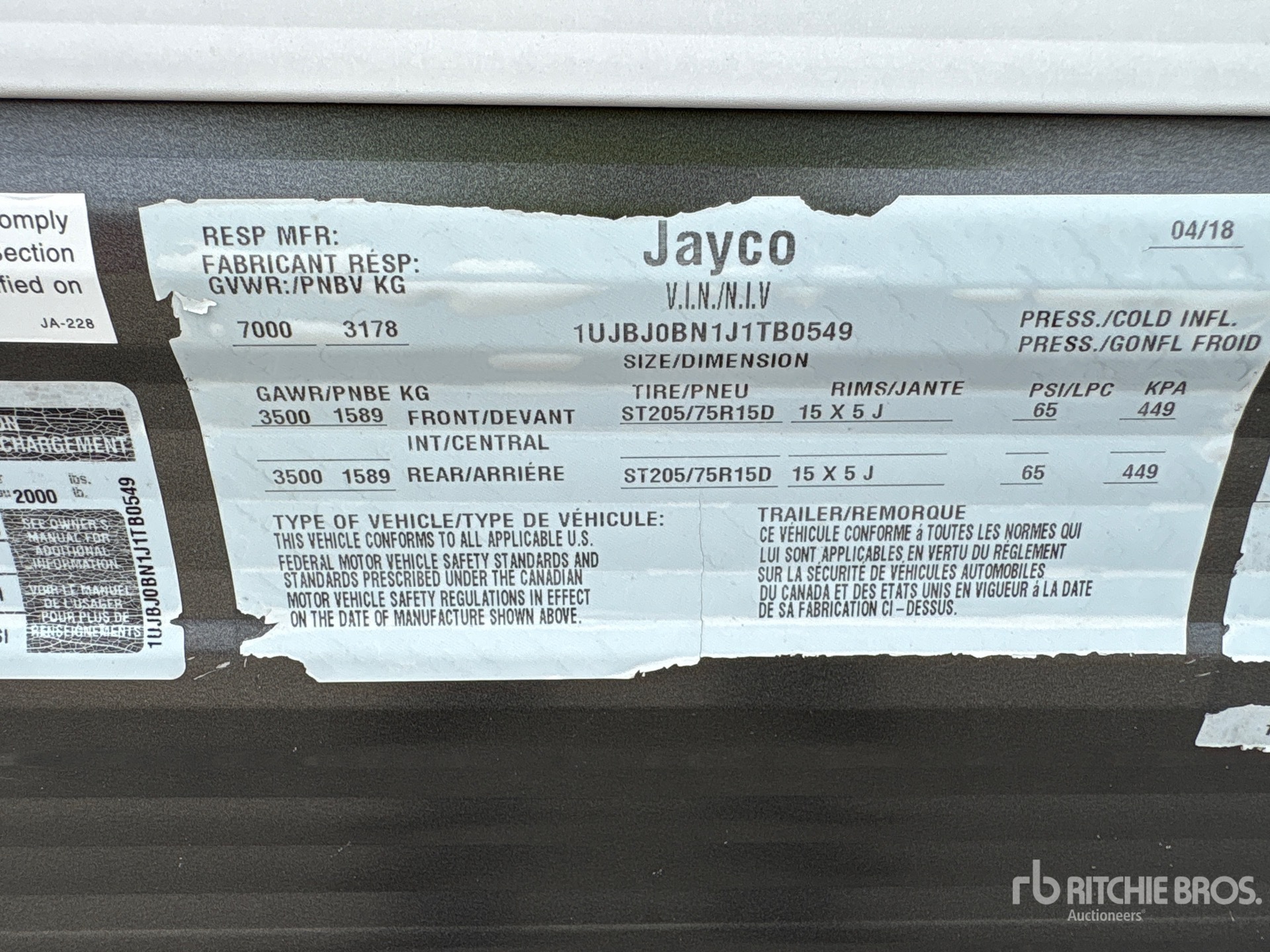 2018 Jayco 26 FT T/A