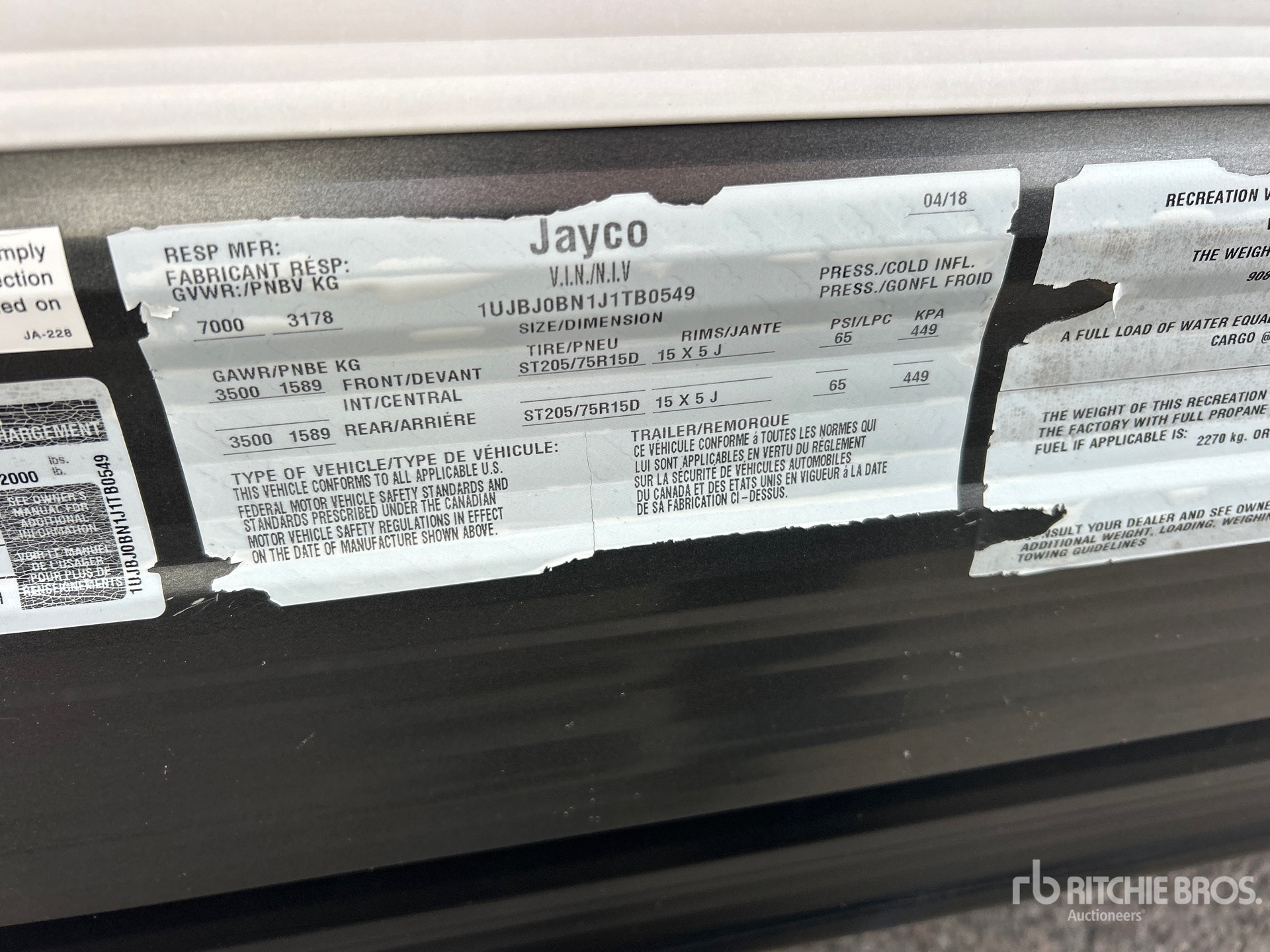 2018 Jayco 26 FT T/A