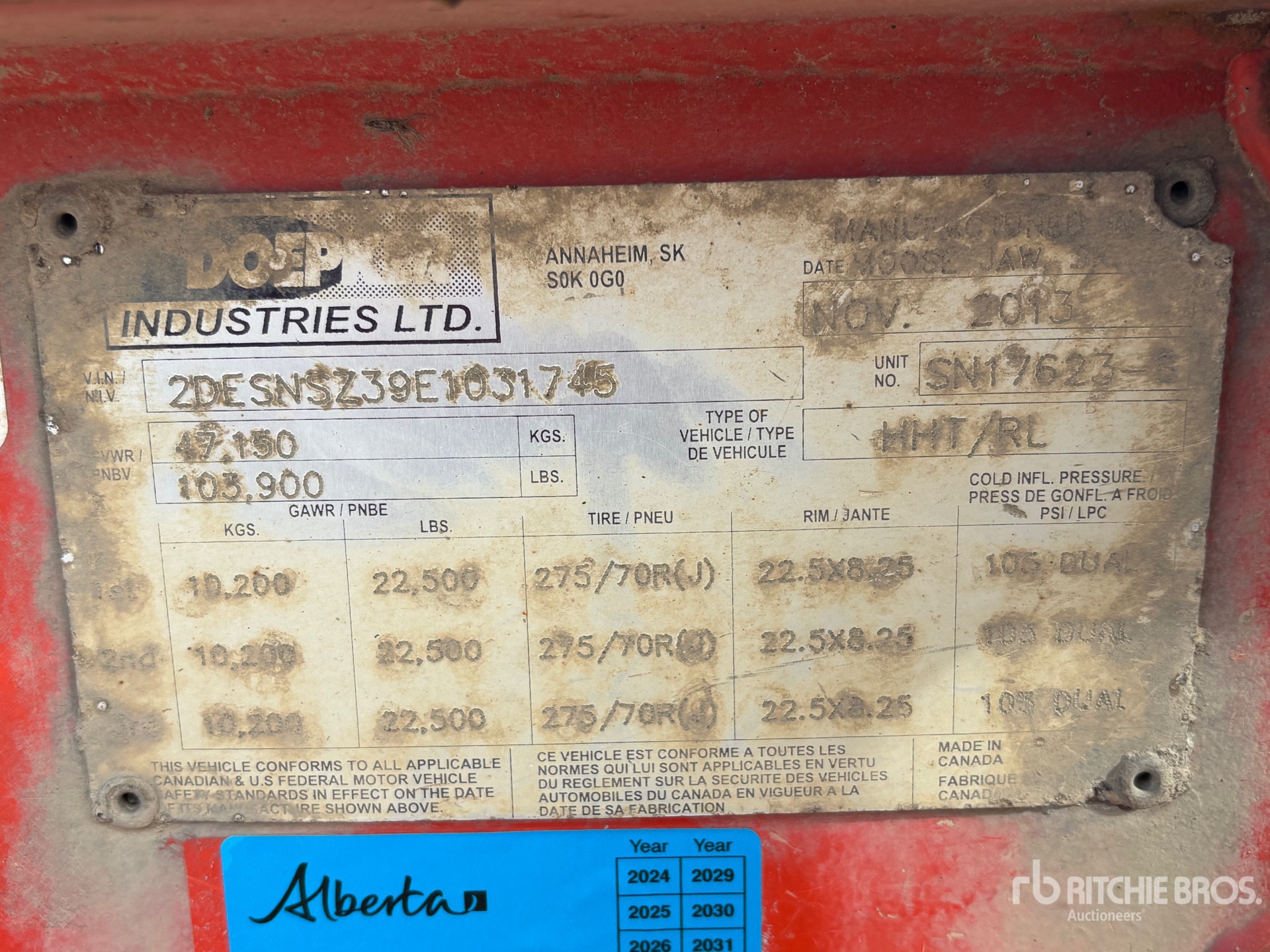2014 Doepker 40 TON 53 FT TRI/A