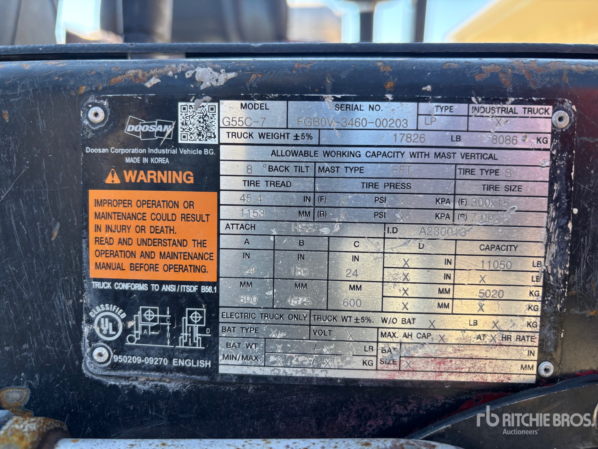 2021 Doosan G55C-7