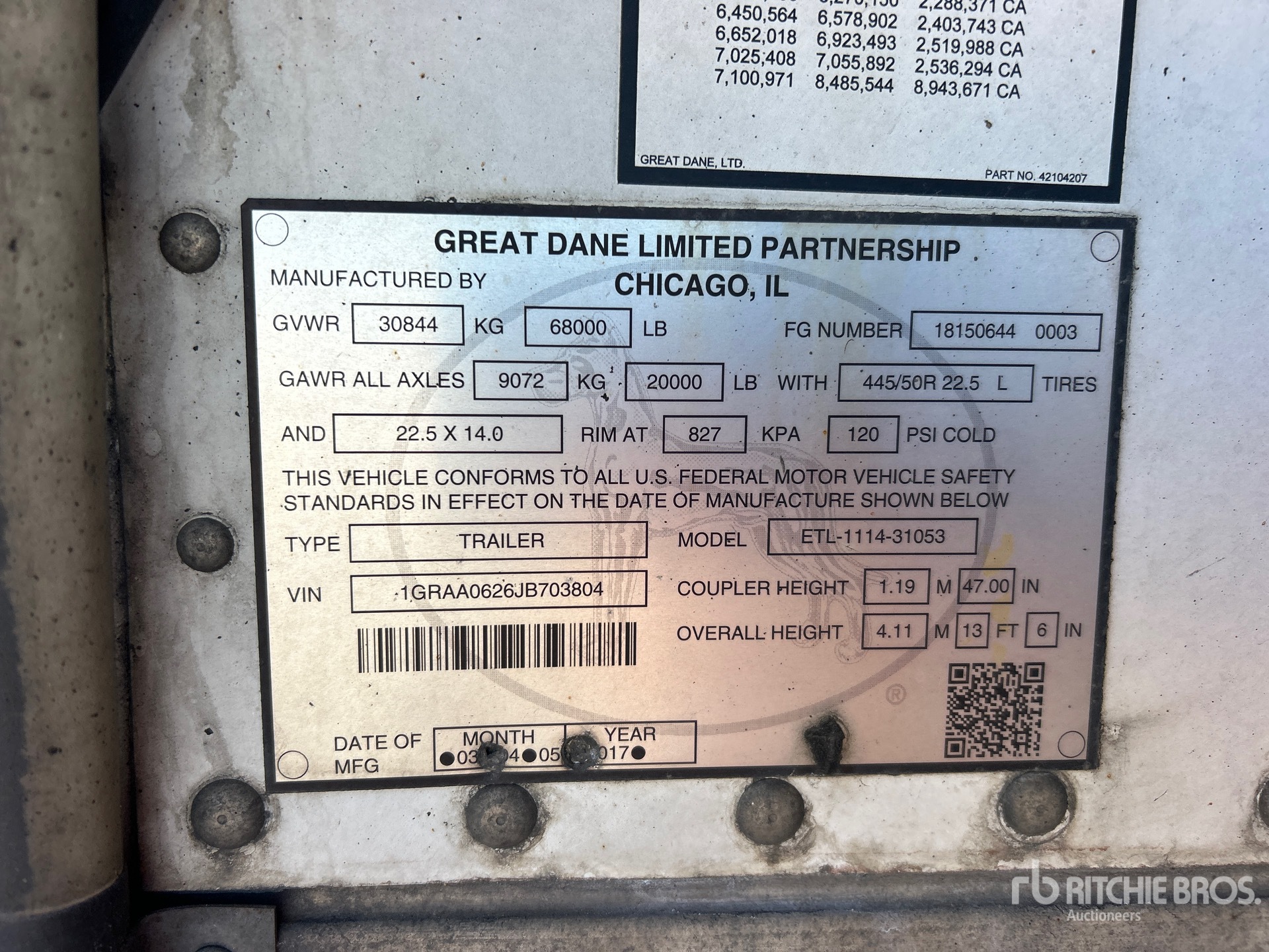 2018 Great Dane ETL-1114-31053