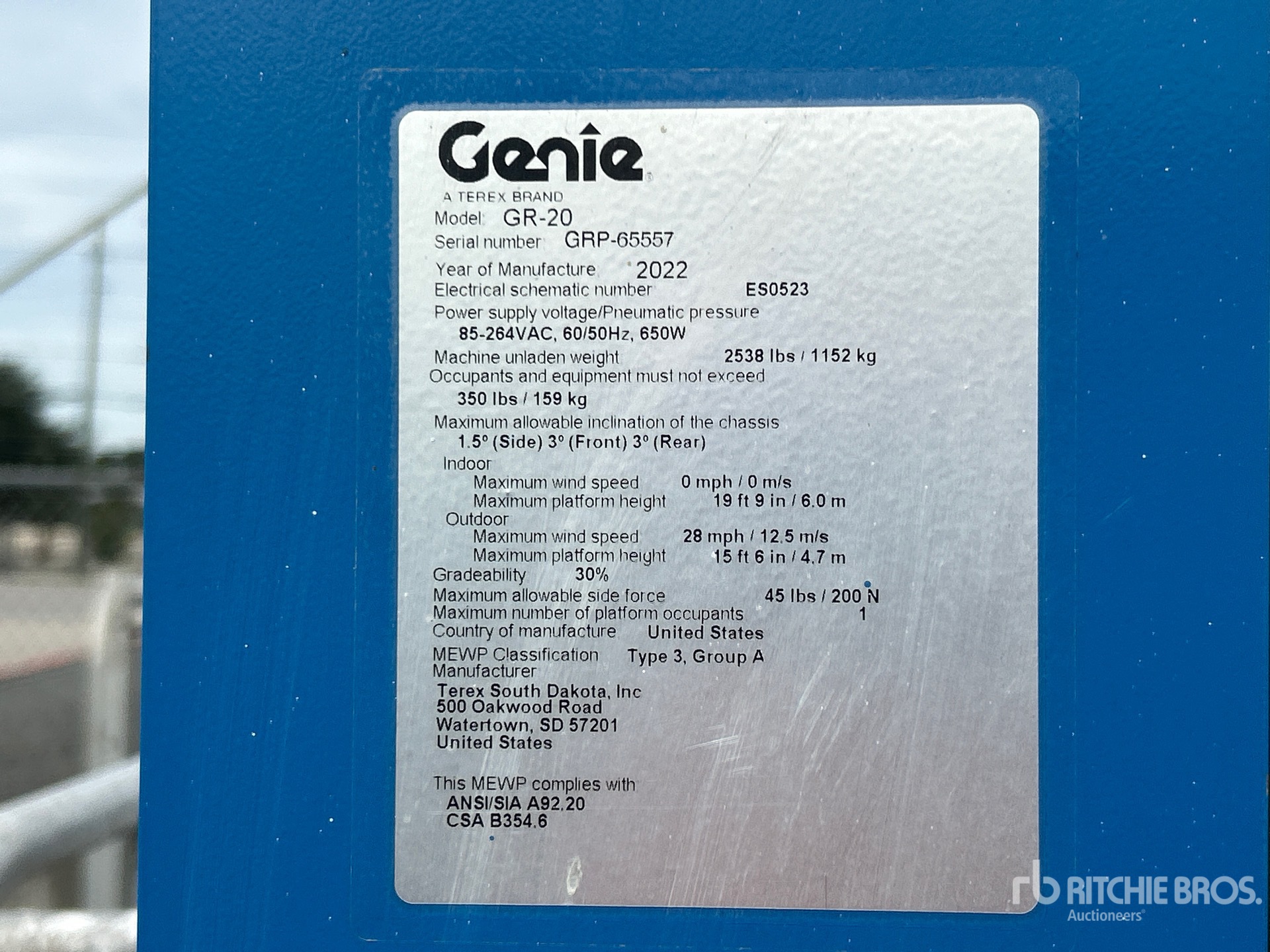 2022 Genie GR-20