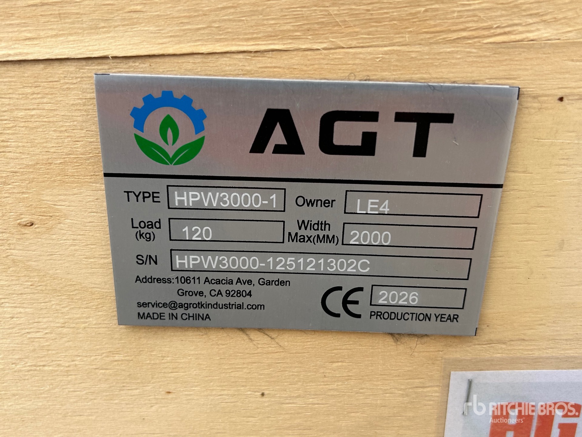 2026 AGT HPW3000-1