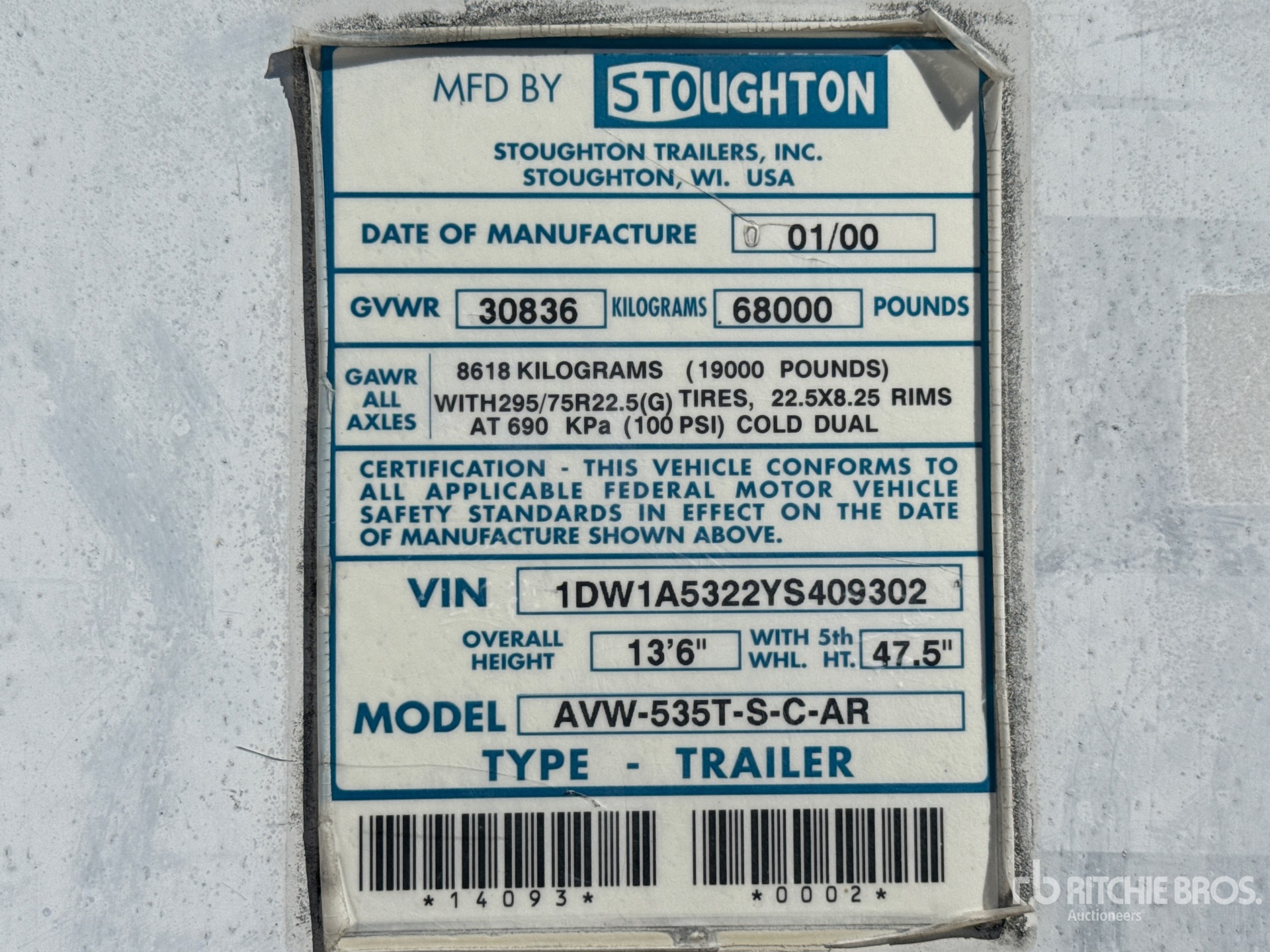 2000 Stout AVW-535T-S-C-AR