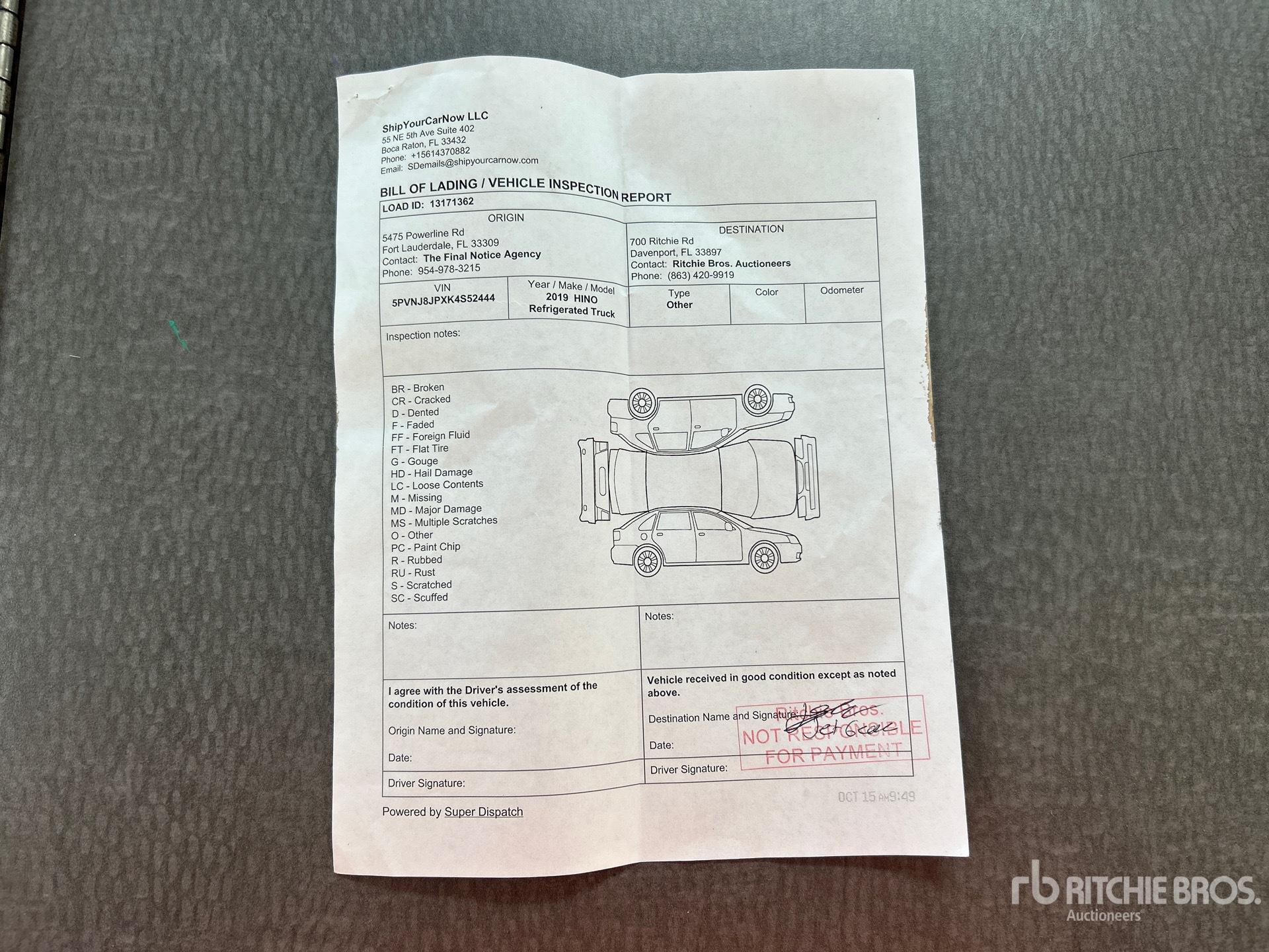 2019 Hino (Inoperable)