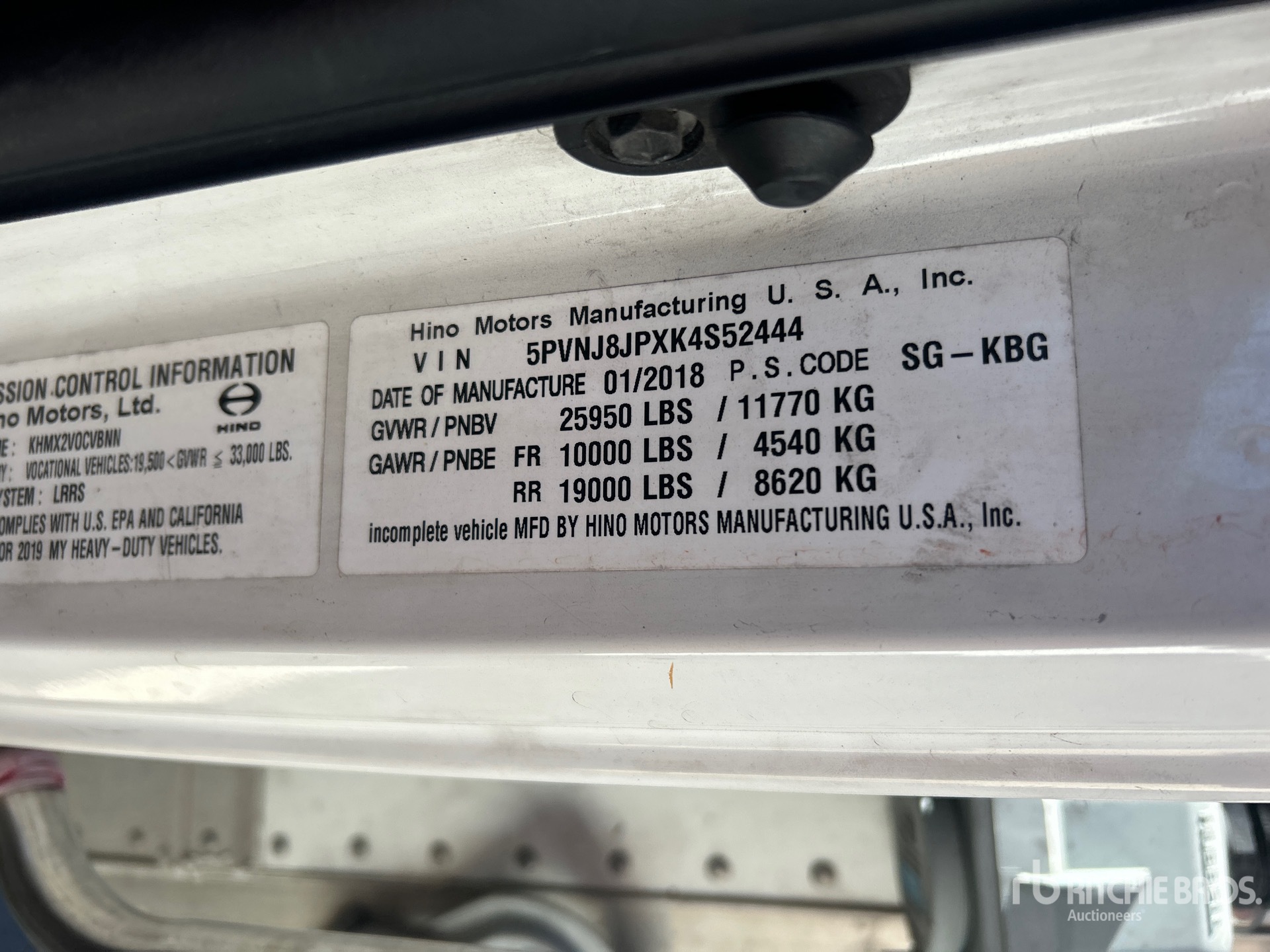 2019 Hino (Inoperable)