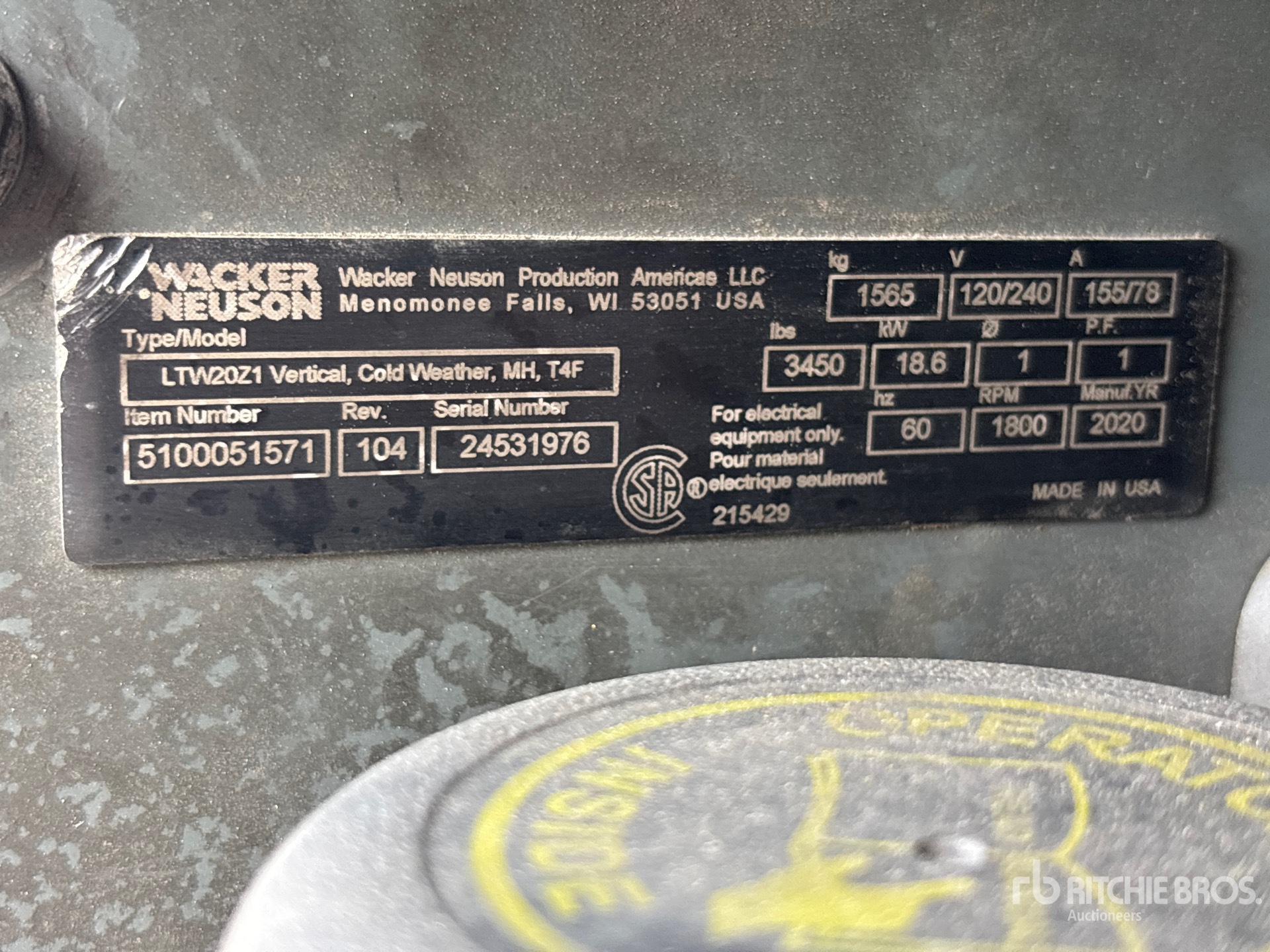 2020 Wacker Neuson LTW20Z1