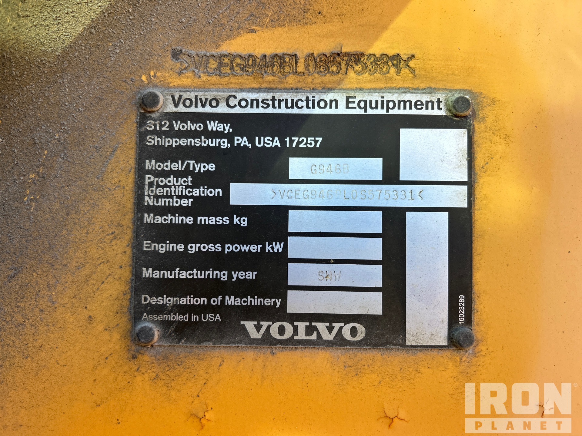 2012 Volvo G946B