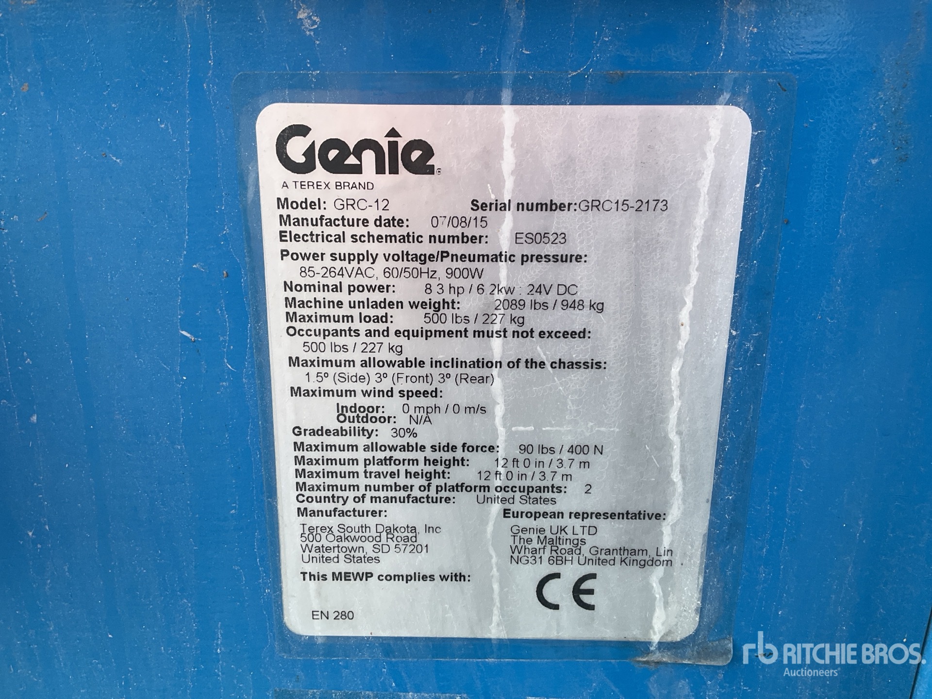 2015 Genie GRC-12