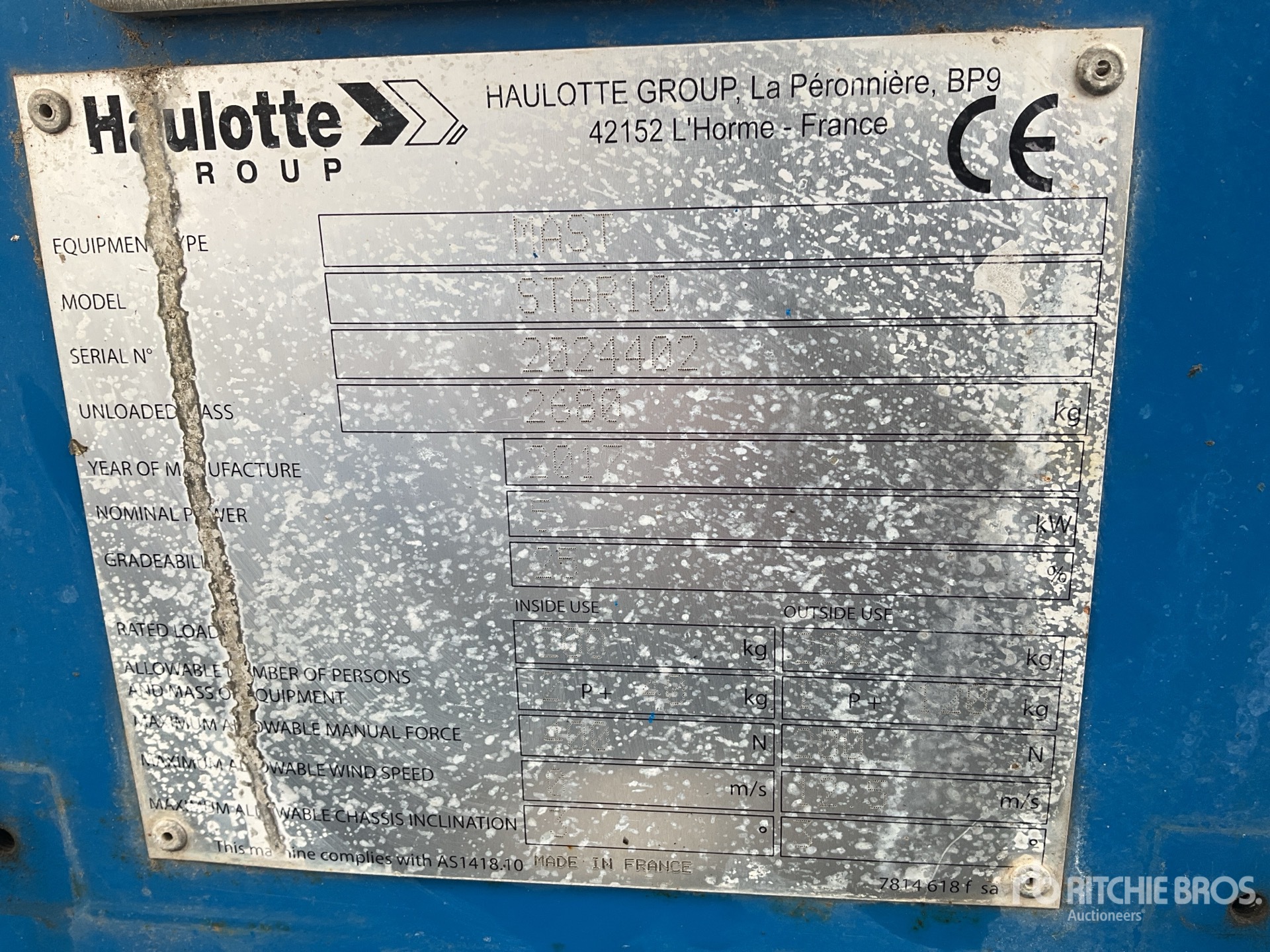 2017 Haulotte STAR10