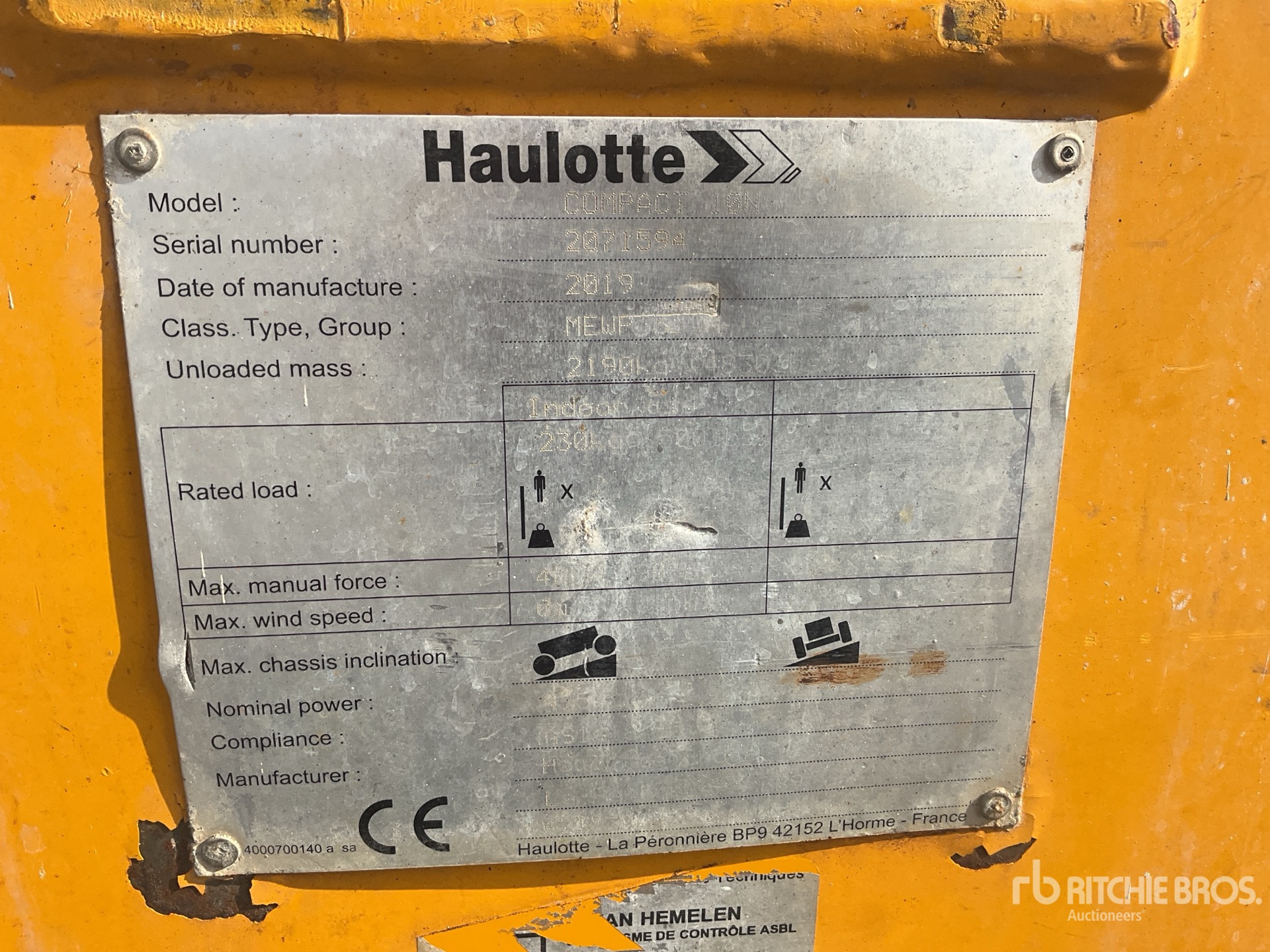 2019 Haulotte COMPACT 10N