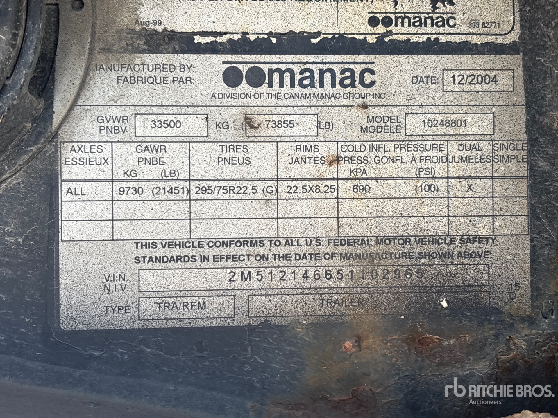 2005 Manac 48 FT T/A