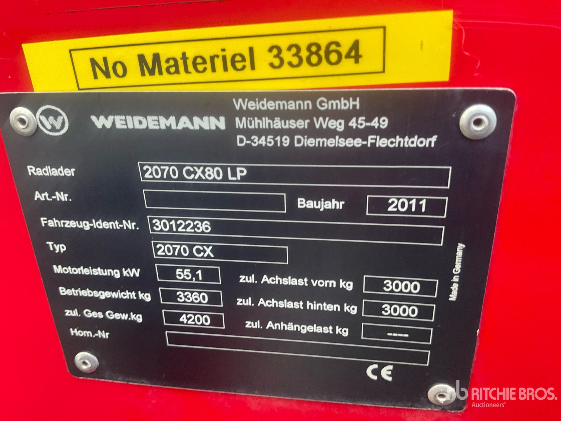 2011 Weidemann 2070 CX 80 LP