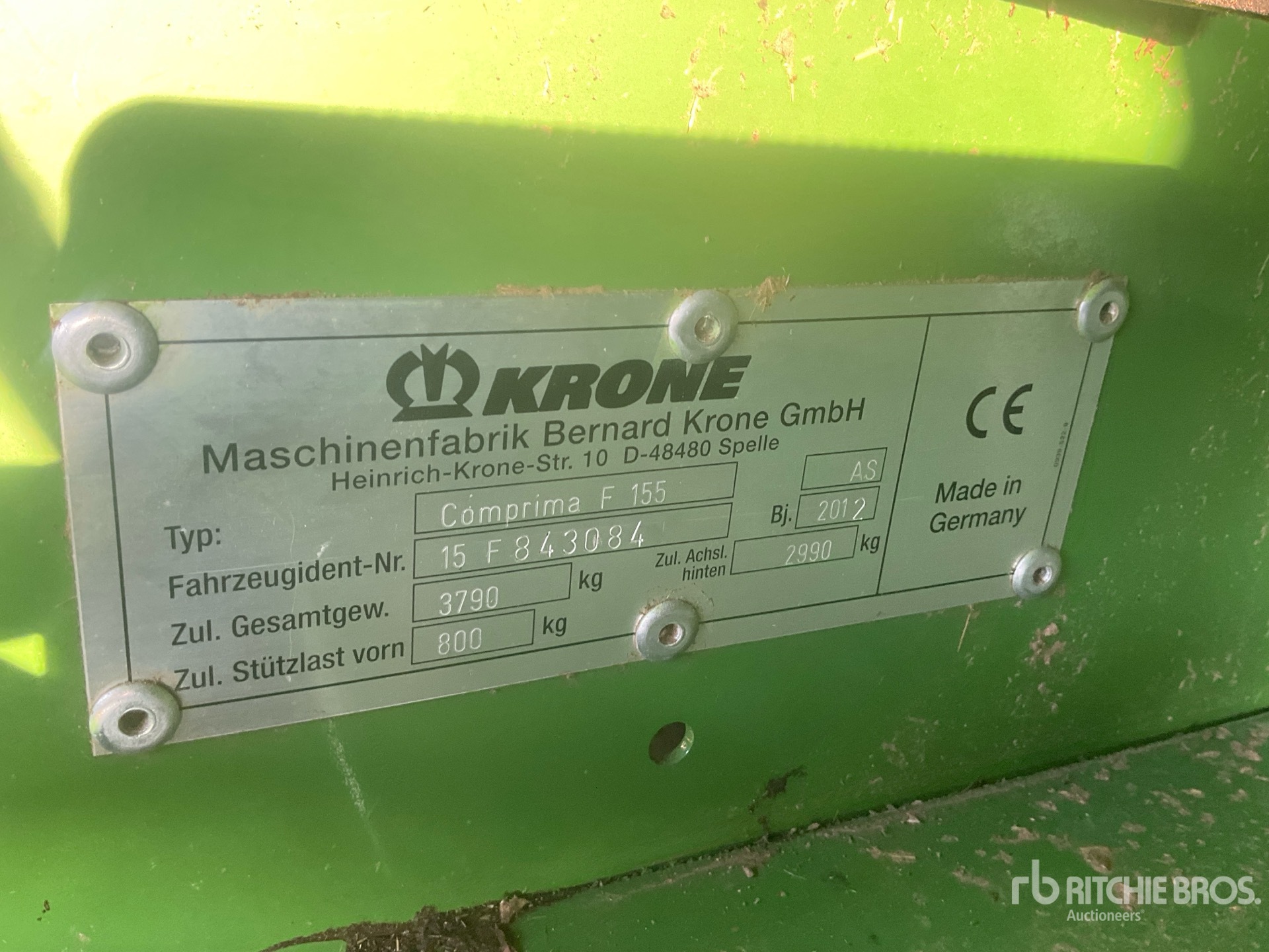 2012 Krone COMPRIMA F 155