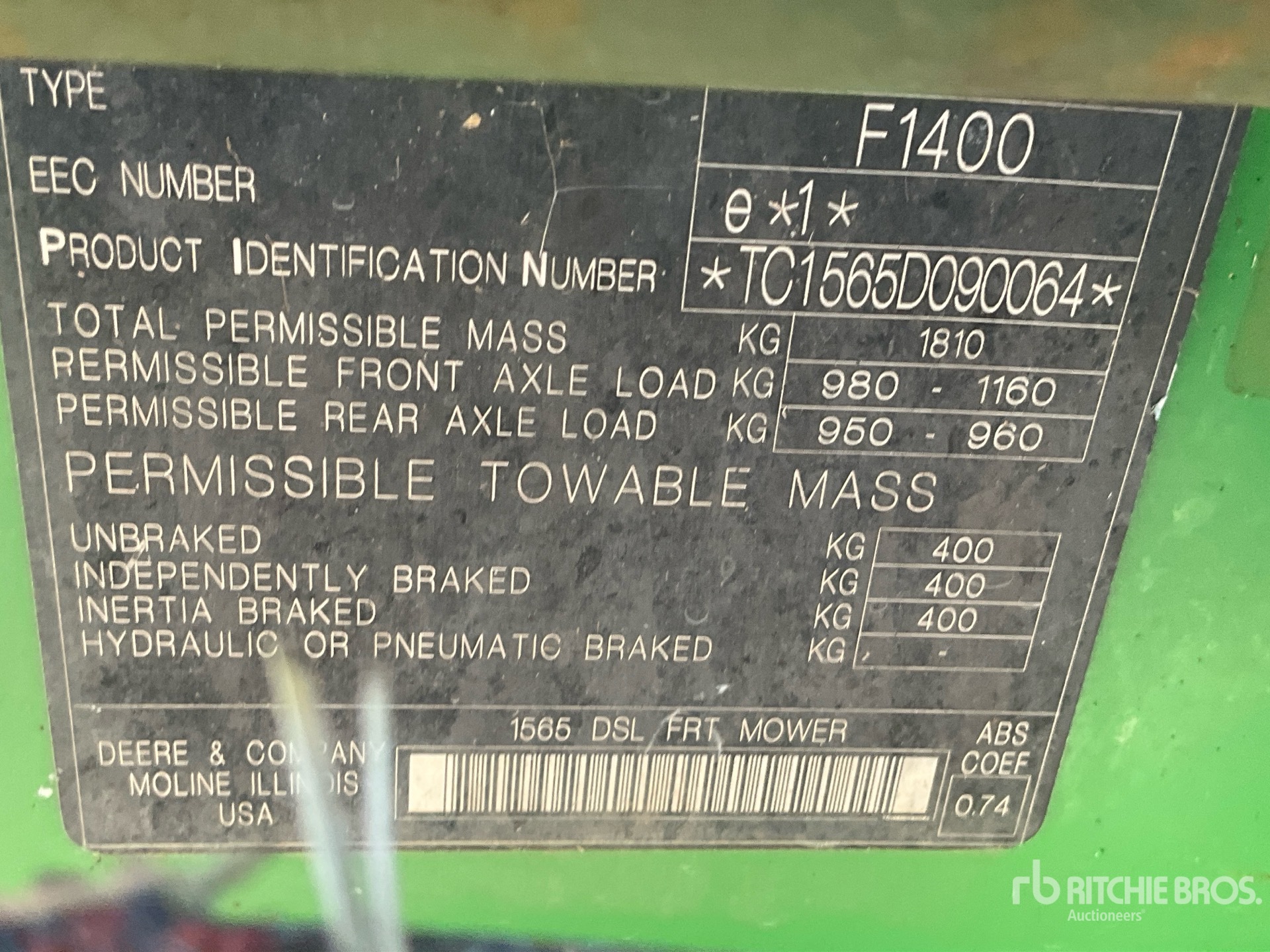 2013 John Deere F 1565