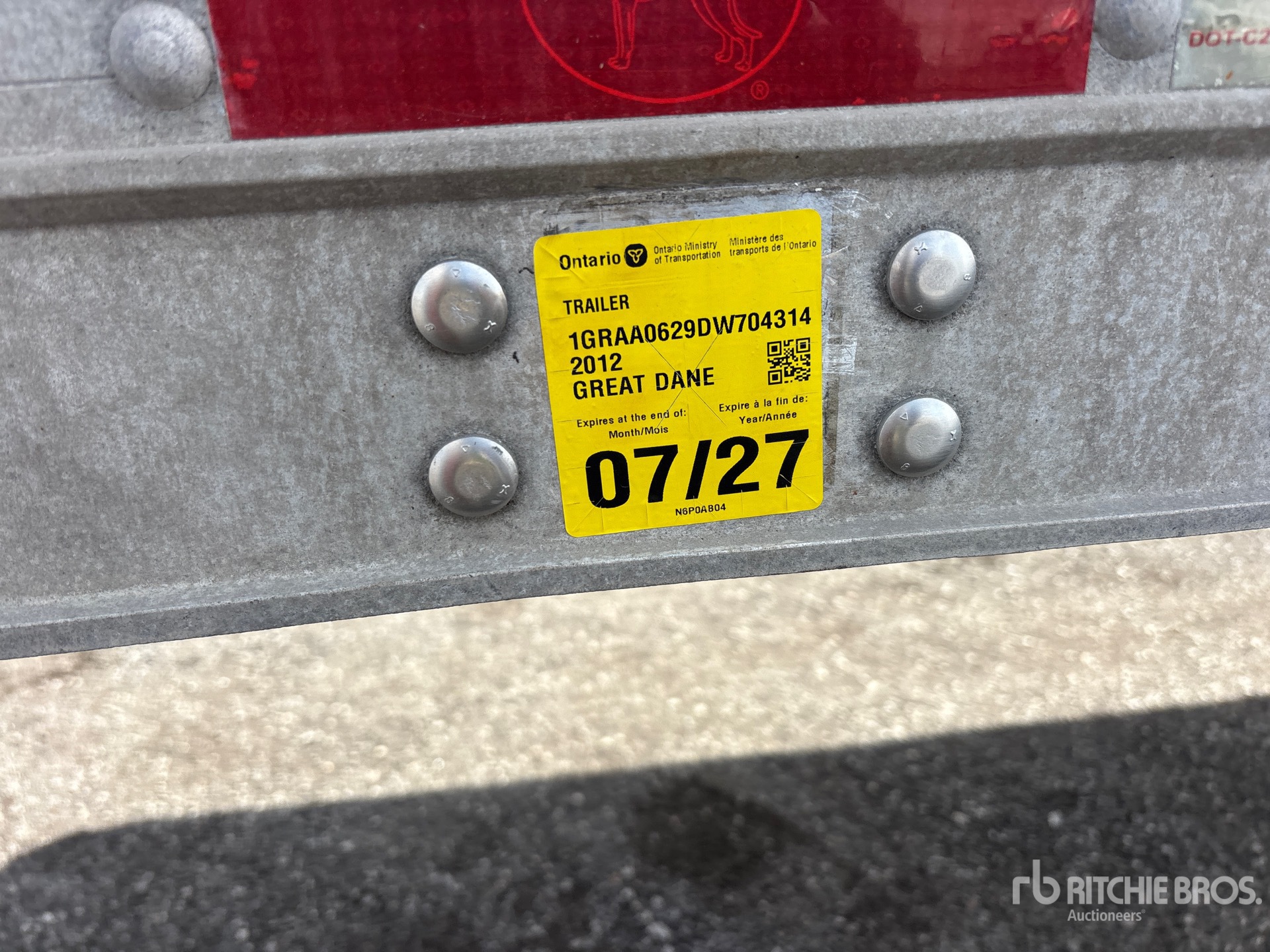 2013 Great Dane 53 FT X 102 IN T/A (INOPERABLE)