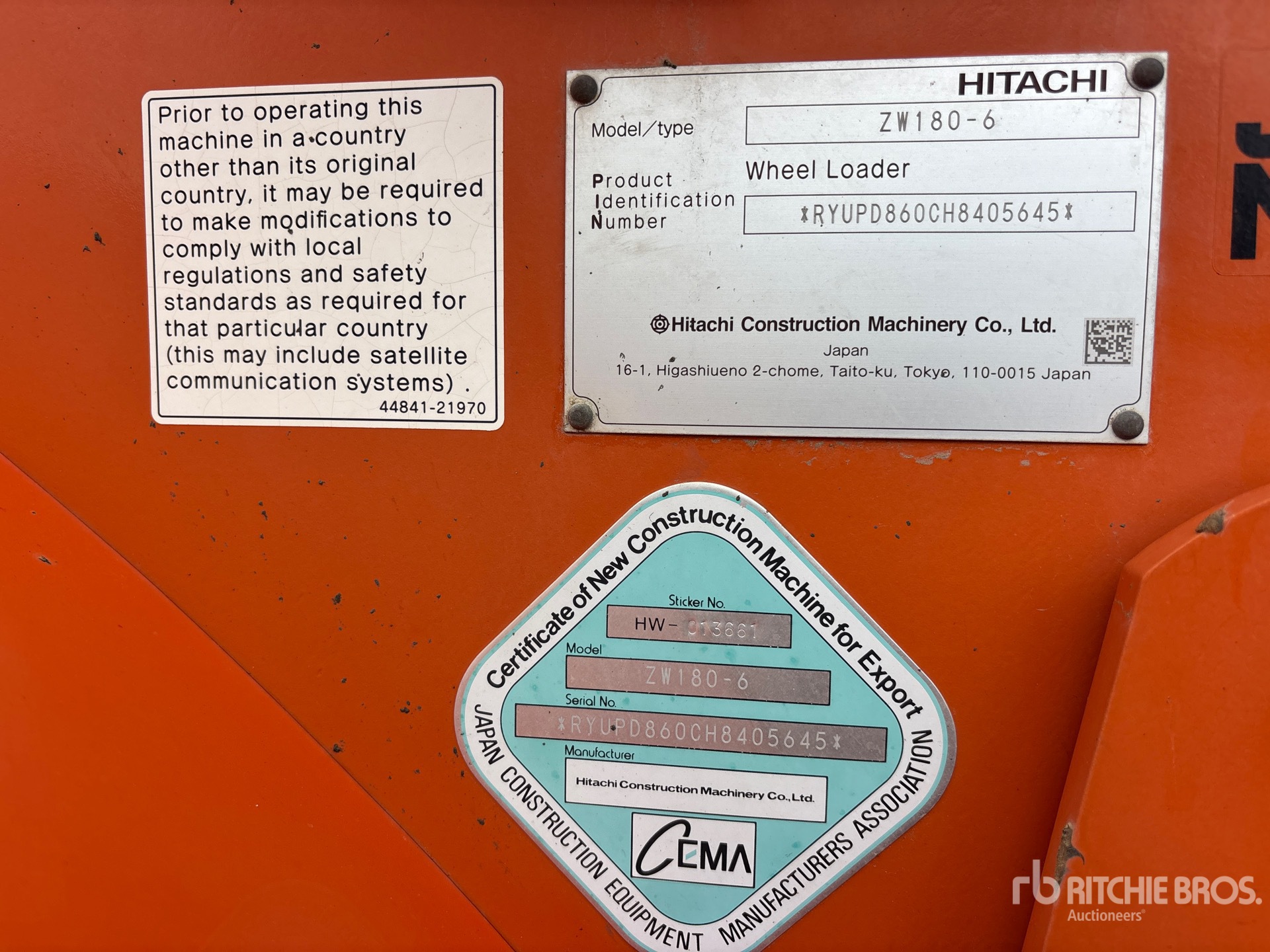 2021 Hitachi ZW180-6