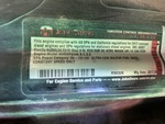 Engine with Emission Label
