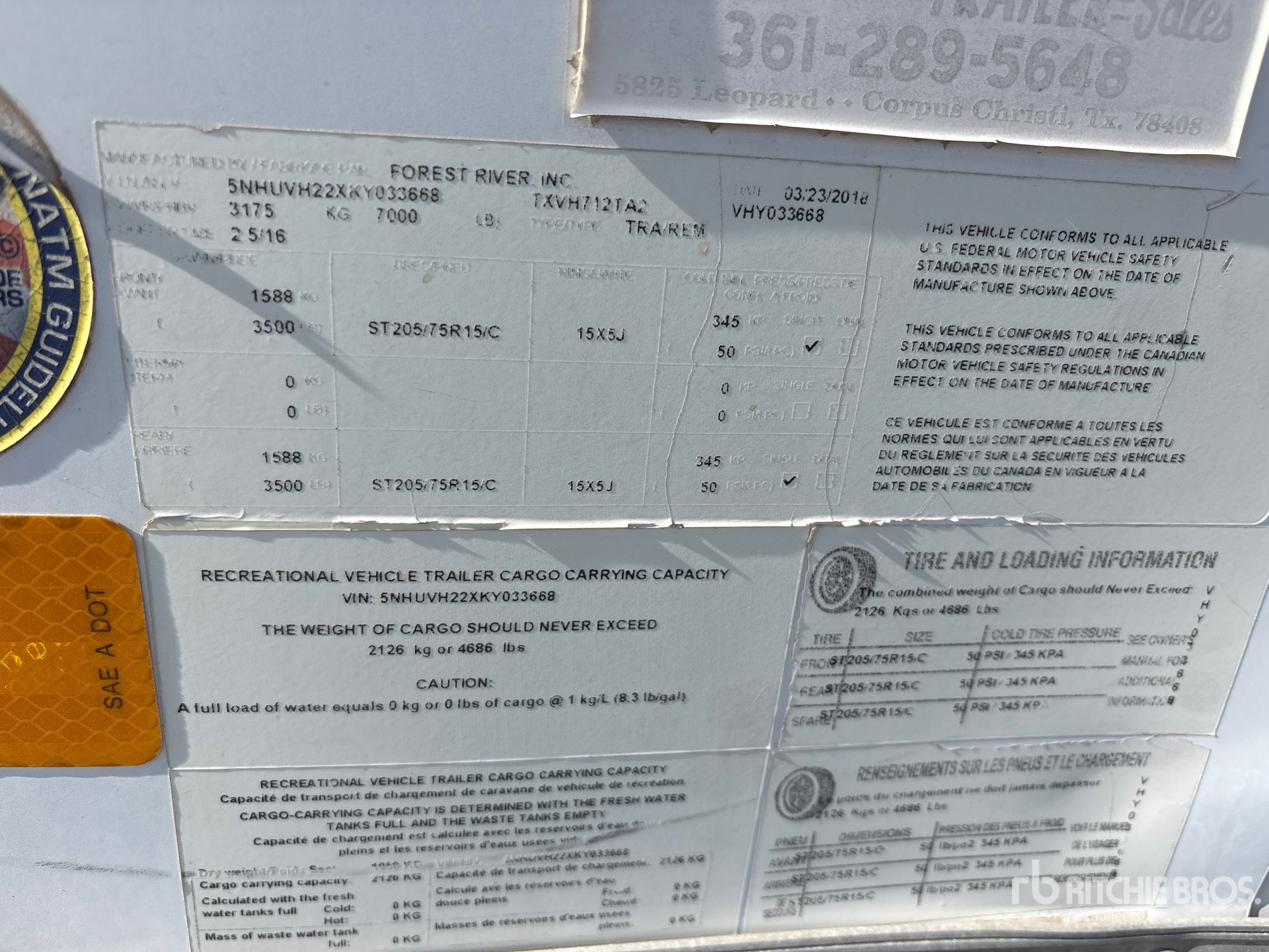 2019 Forest River TXVH712TA2