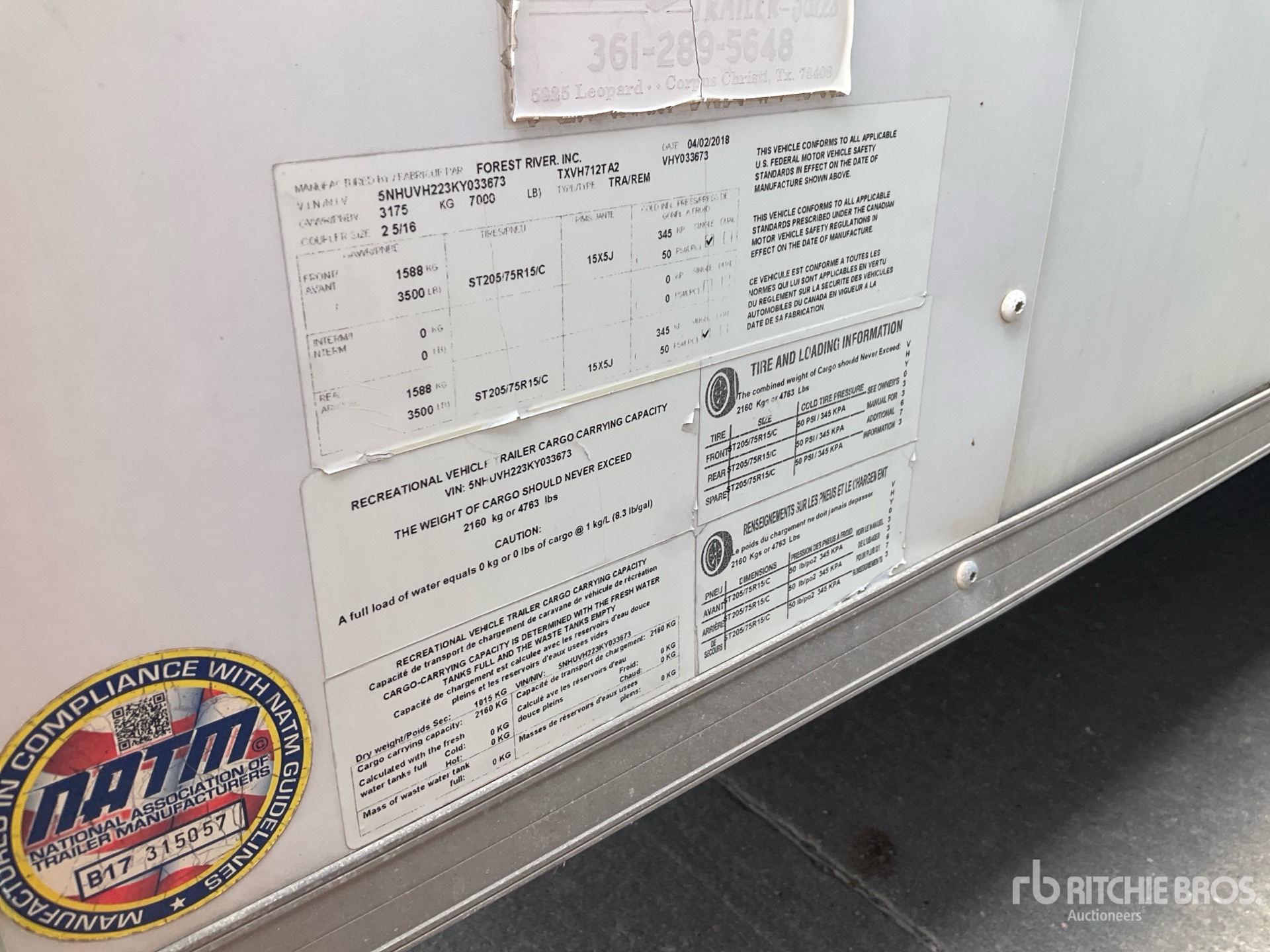 2019 Forest River TXVH712TA2