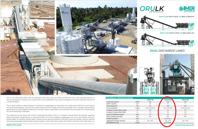 2024 Imer ORULK 200 Wet 200 cu yd/hr Unassembled, Has aggregate holding hopper, dual lane loading Concrete Batch Plant (Unused)
