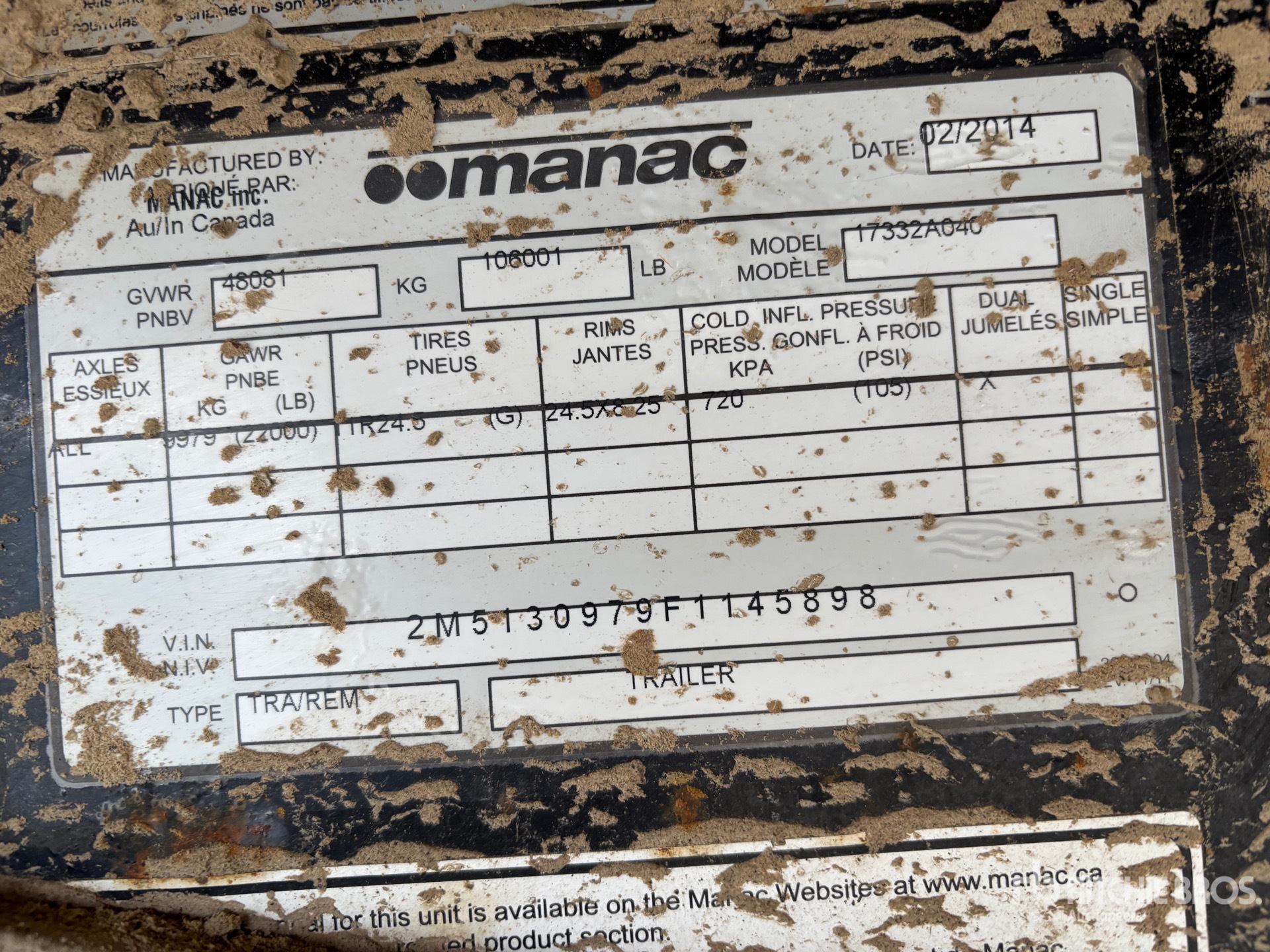 2015 Manac 32 FT SUPER B-TRAIN LEAD