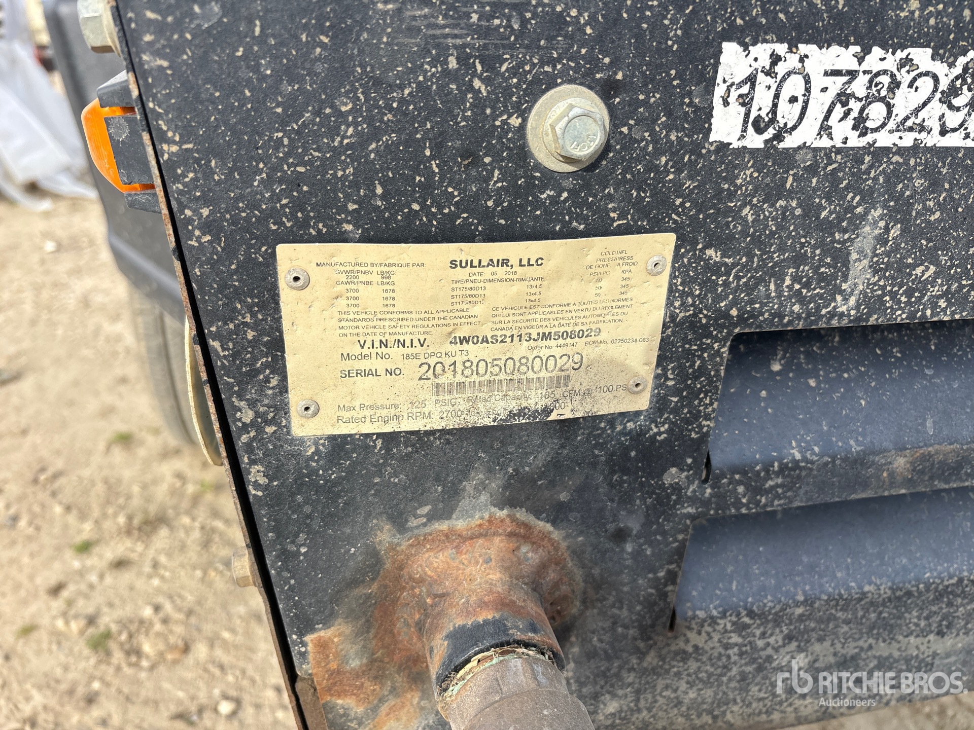2018 Sullair 185 CFM MOBILE